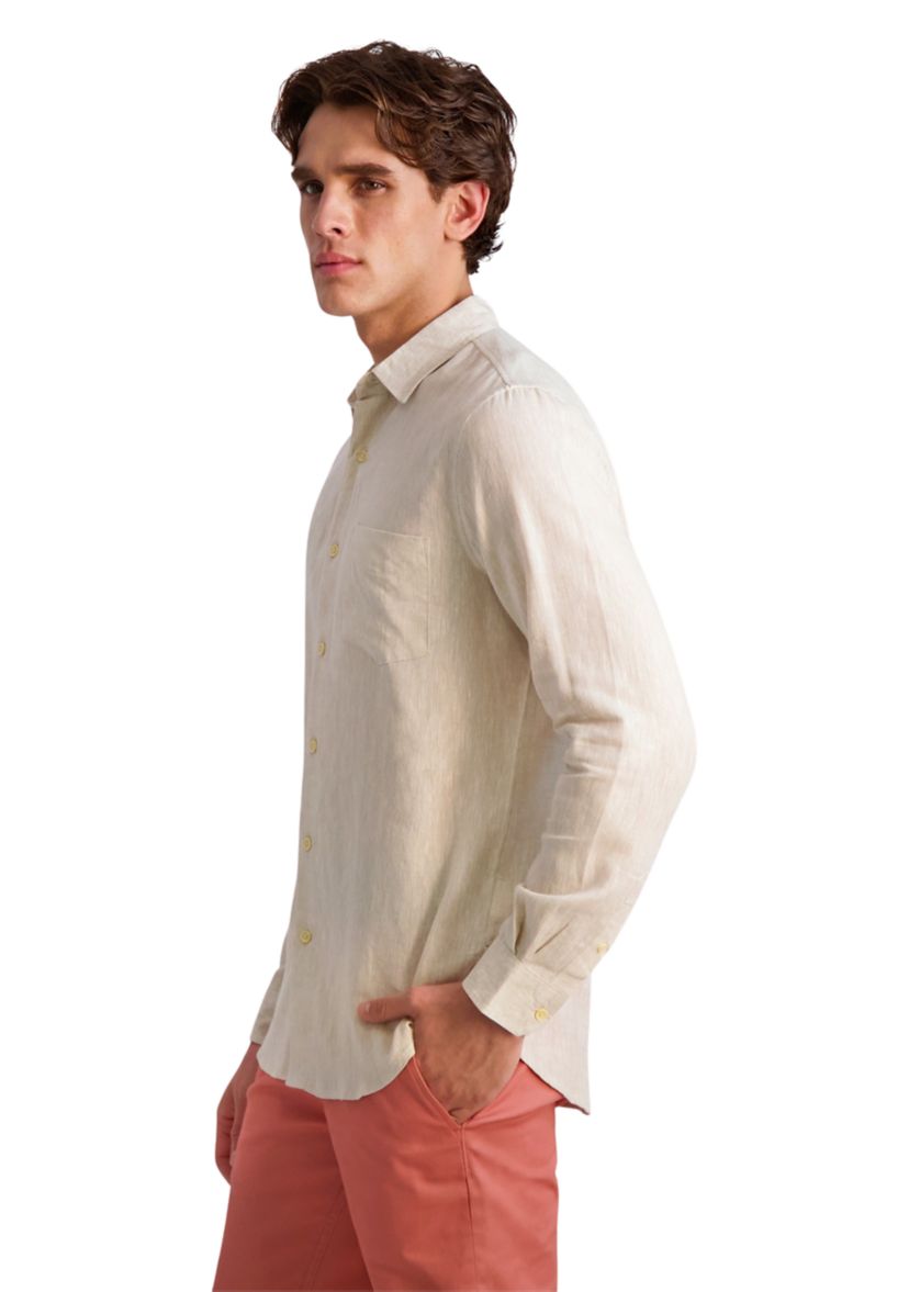Mens Long Sleeve Linen Shirt