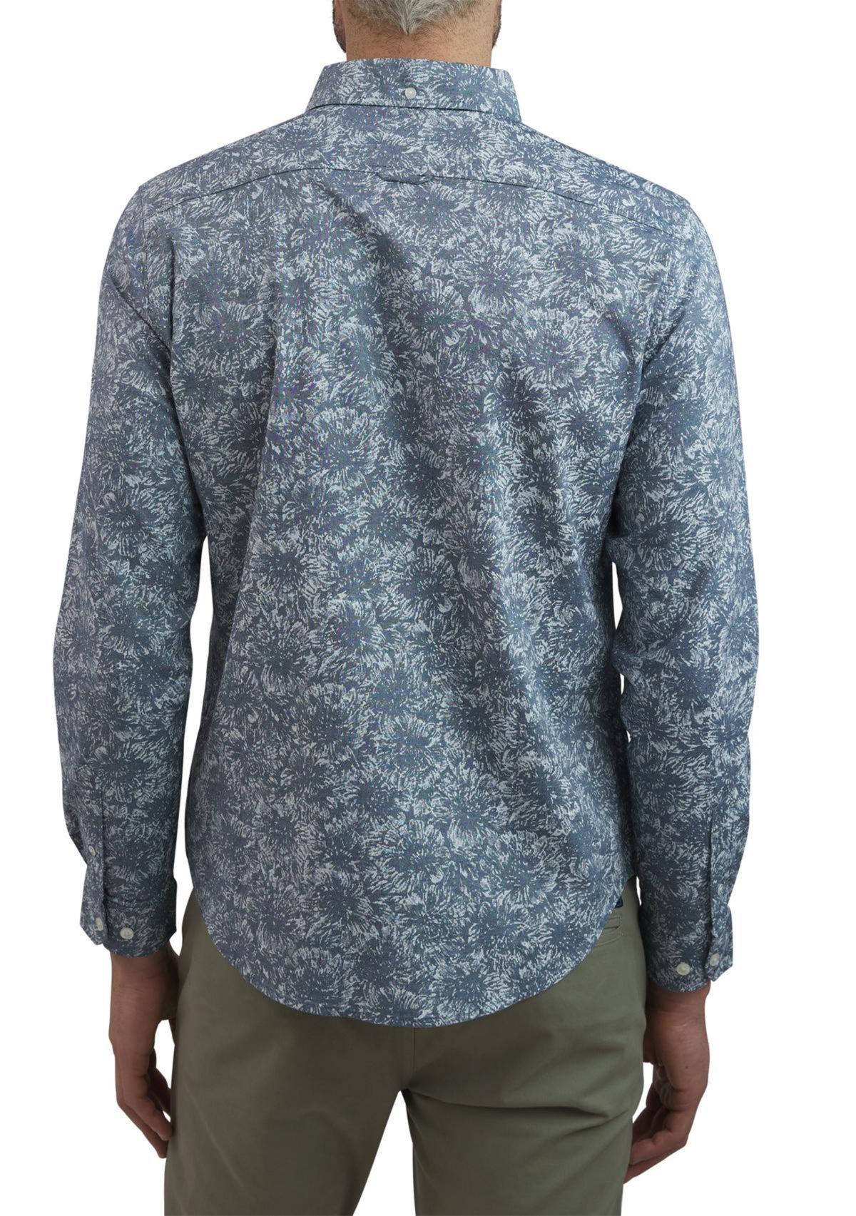 Long Sleeve Cluster Floral Oxford Shirt