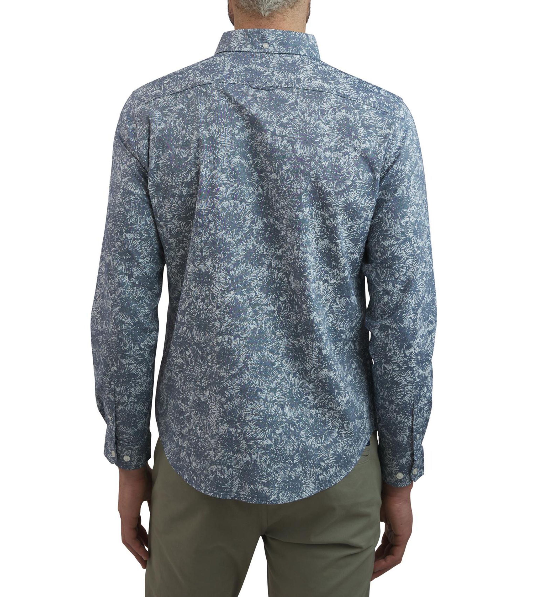Long Sleeve Cluster Floral Oxford Shirt