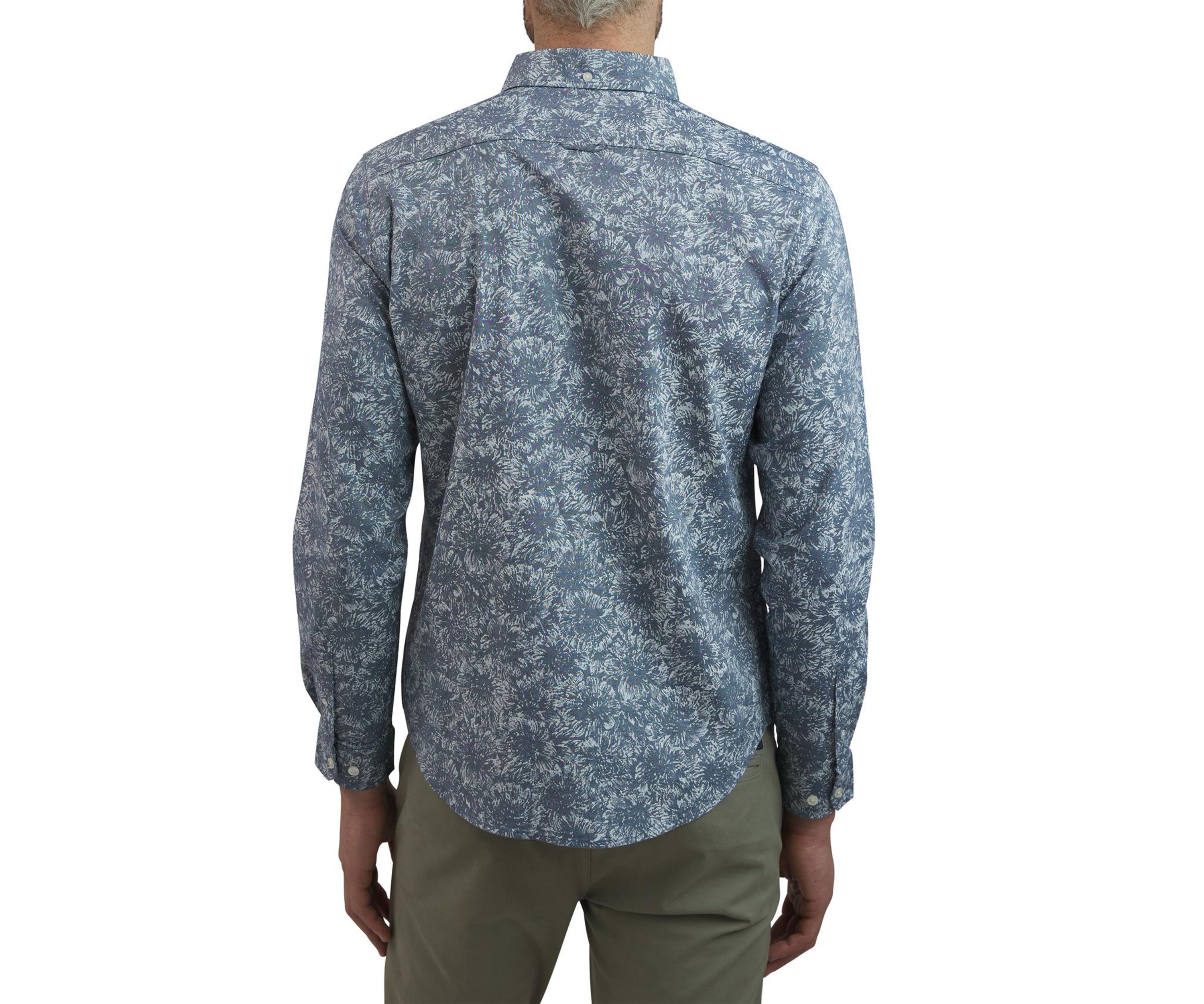 Long Sleeve Cluster Floral Oxford Shirt