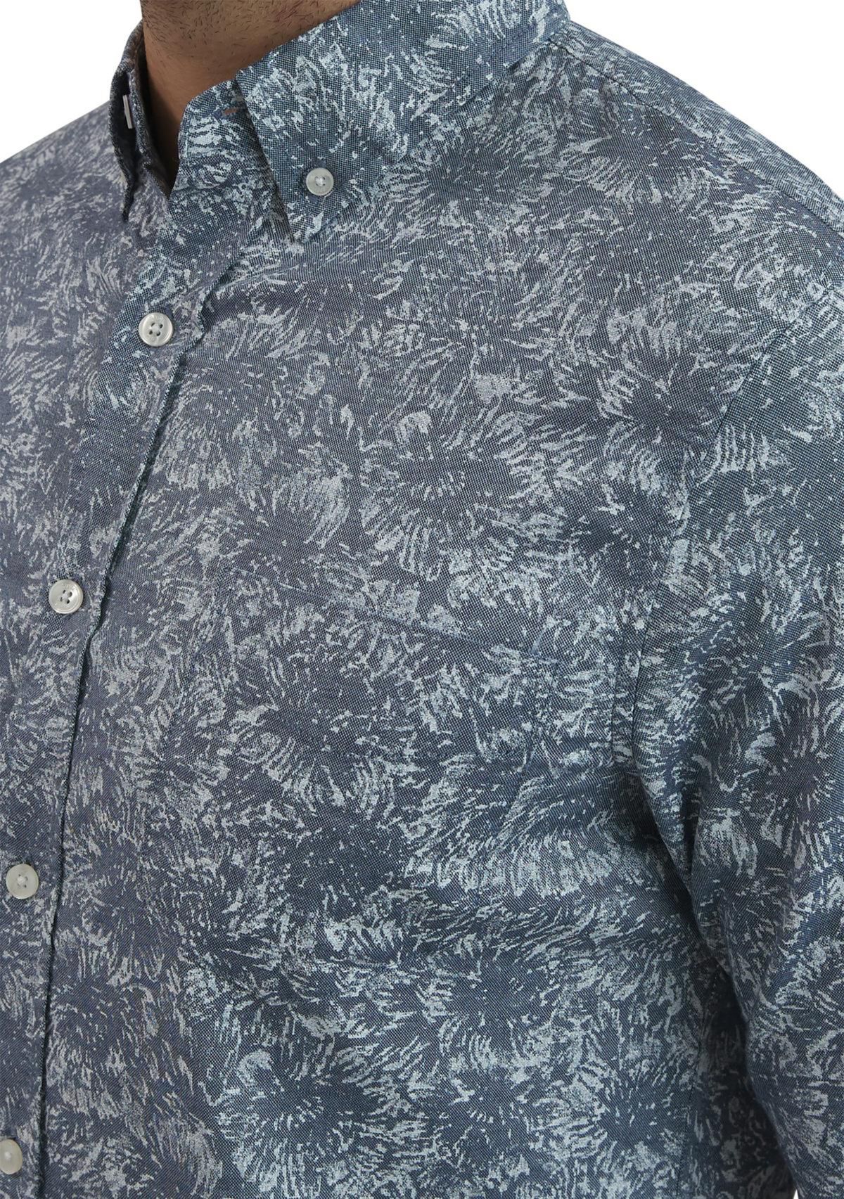 Long Sleeve Cluster Floral Oxford Shirt