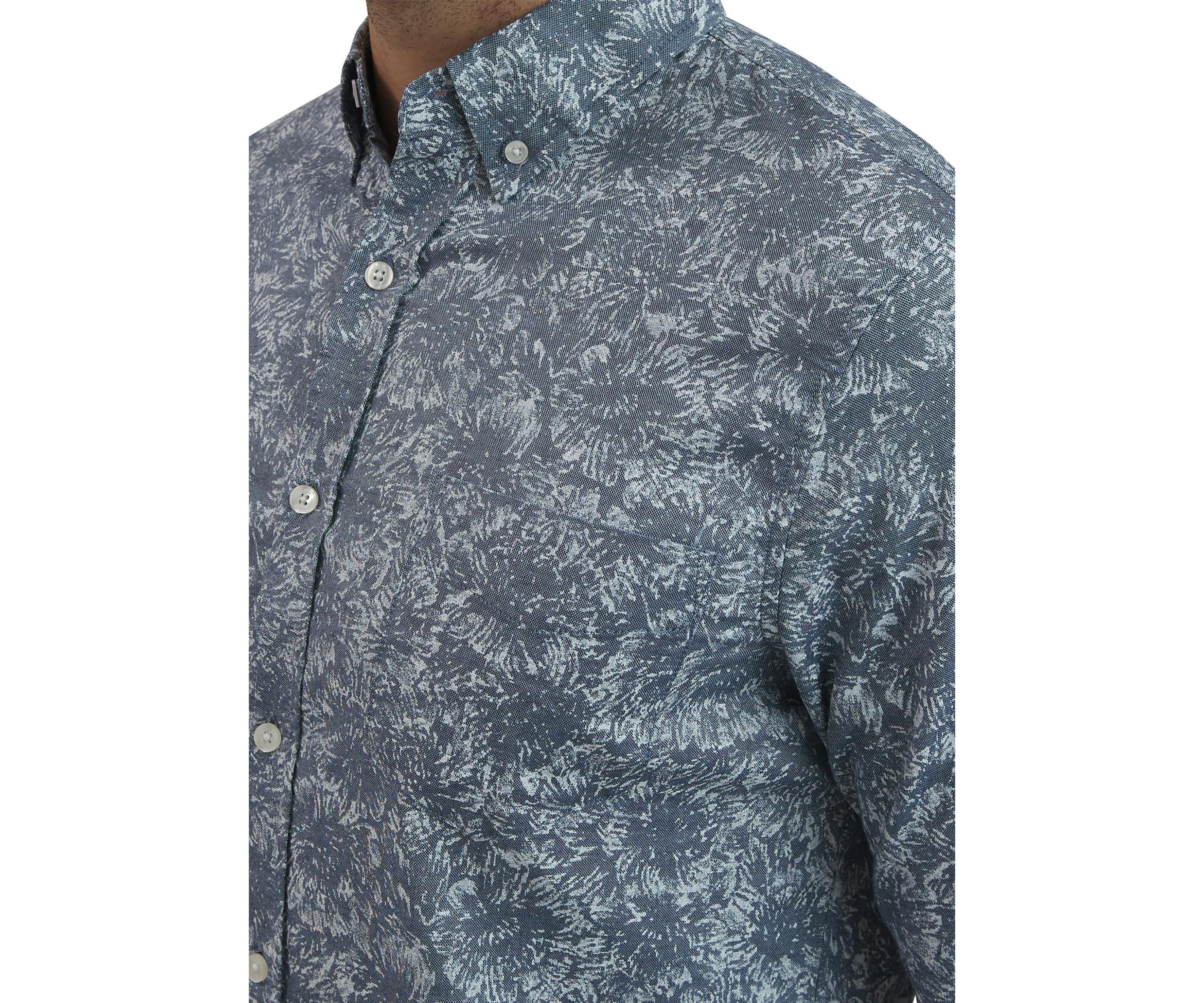 Long Sleeve Cluster Floral Oxford Shirt