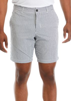 Ben Sherman Men's Striped Seersucker Shorts, Navy Blue, 33
