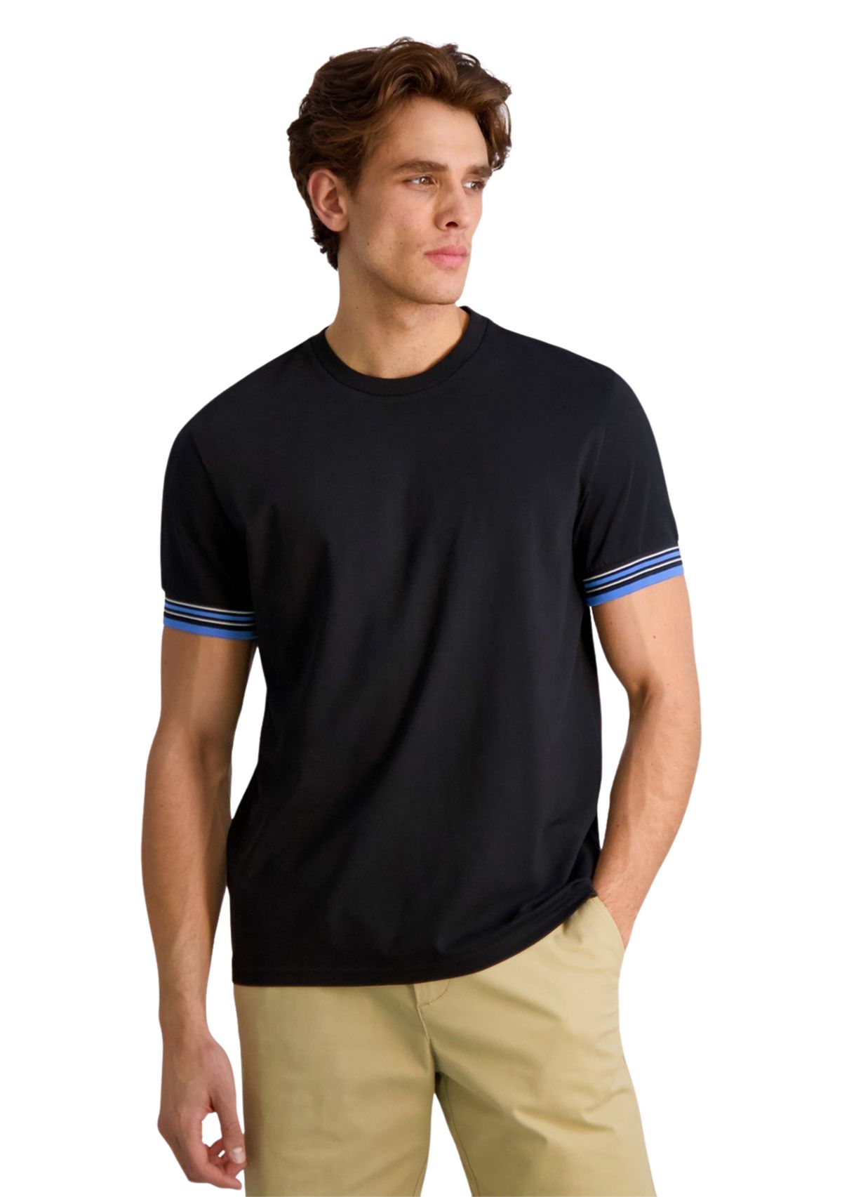 Mens Collegiate Ringer Crew Neck T-Shirt