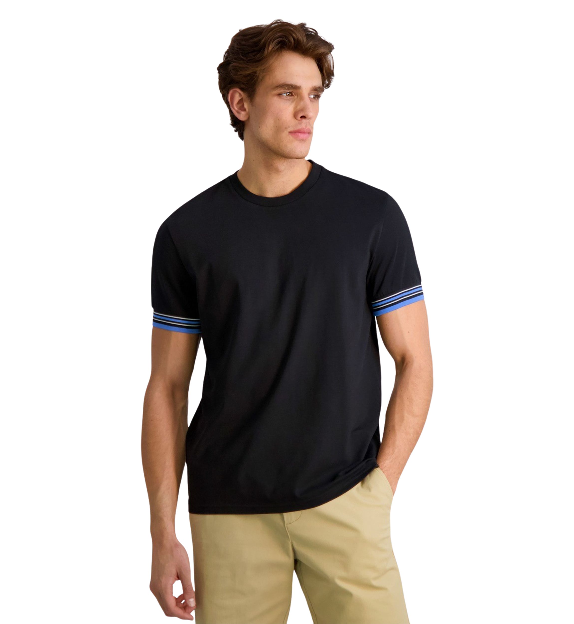 Mens Collegiate Ringer Crew Neck T-Shirt