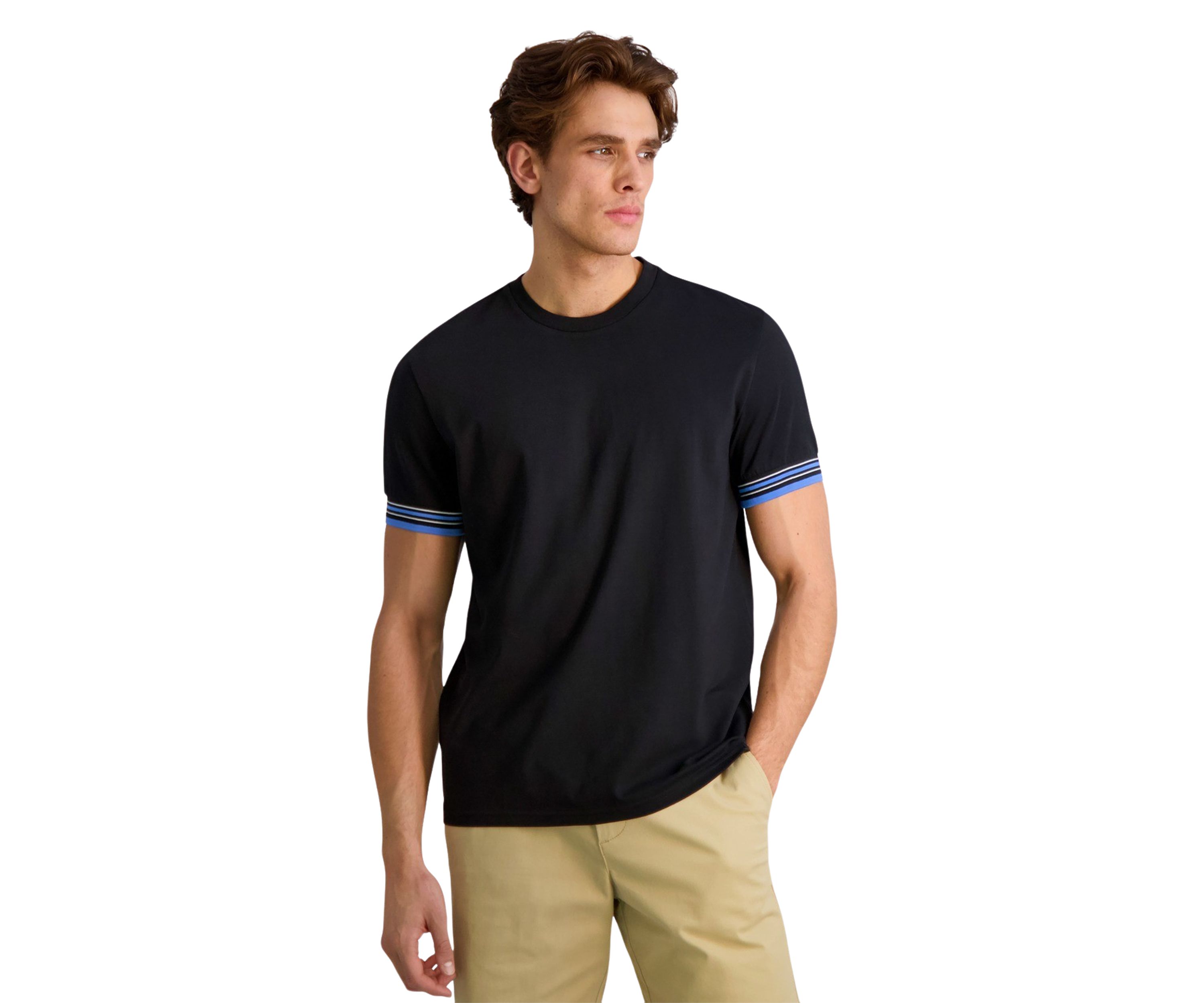 Mens Collegiate Ringer Crew Neck T-Shirt