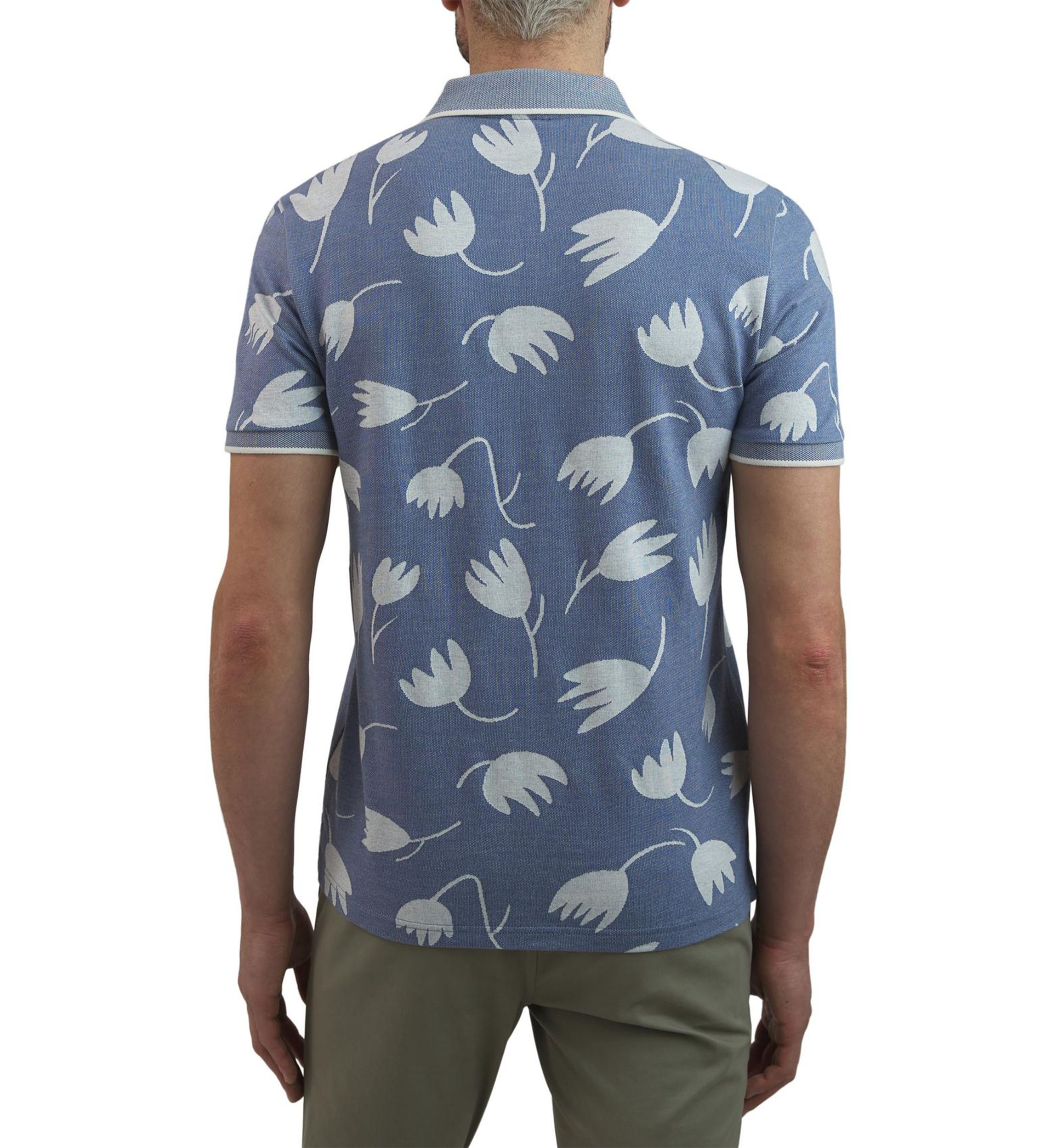 Mens Tulip Printed Jacquard Polo Shirt