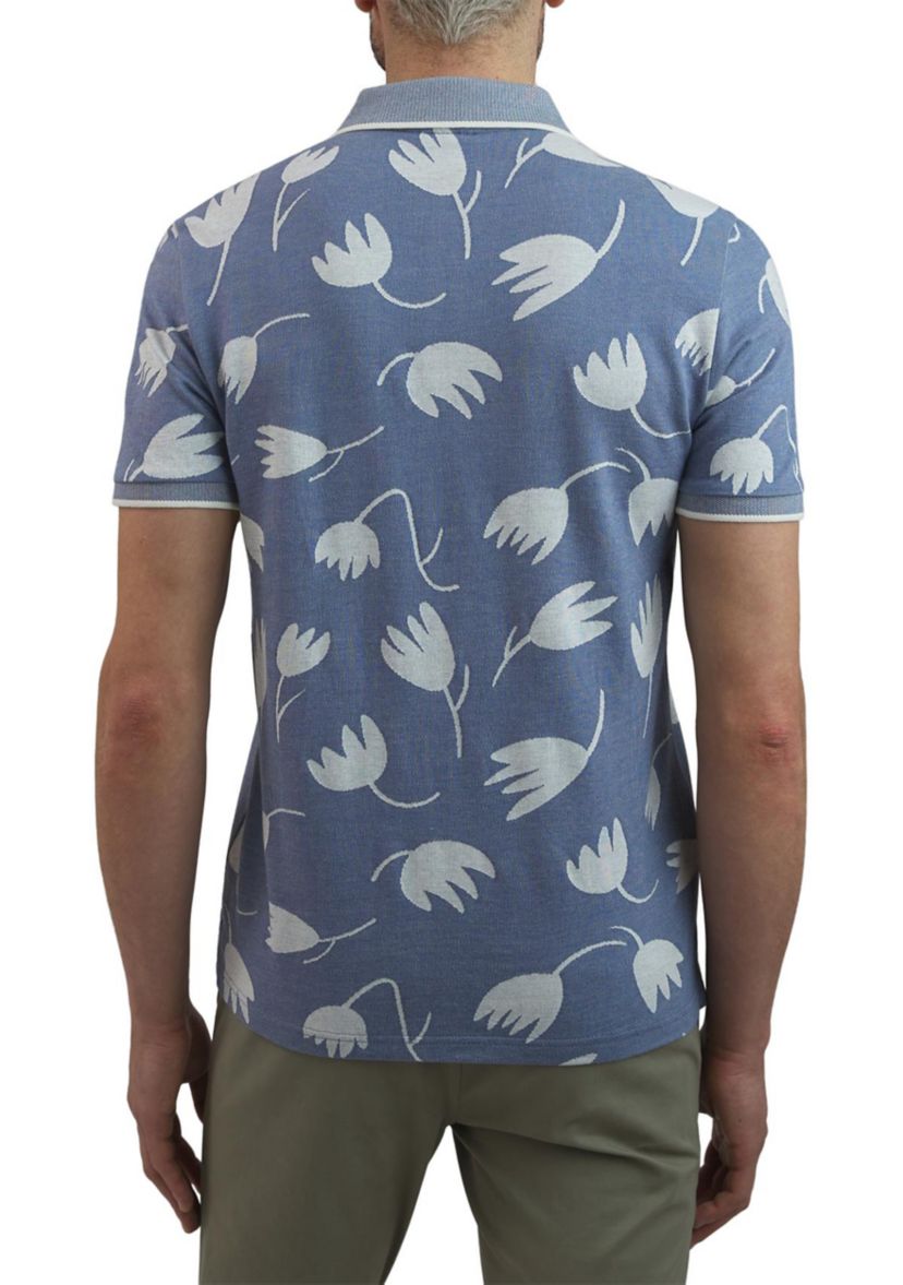 Mens Tulip Printed Jacquard Polo Shirt