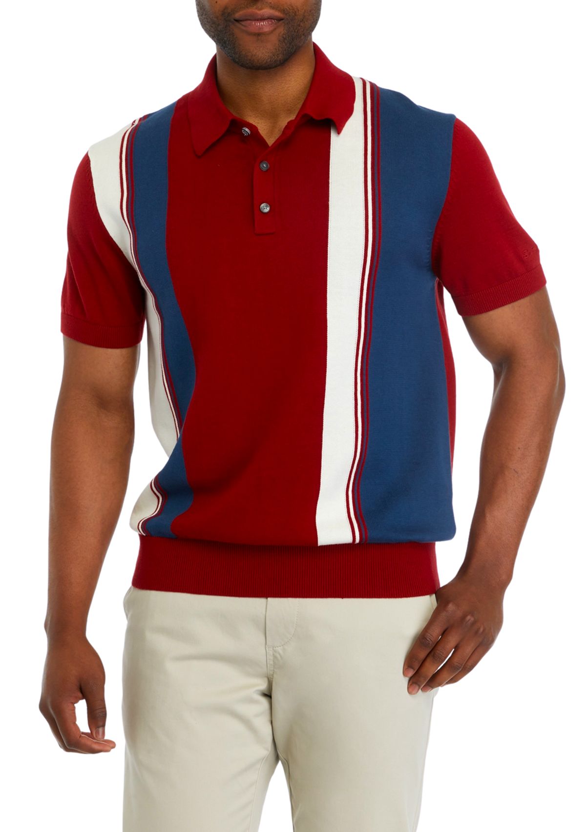 Short Sleeve Color Block Polo Shirt 