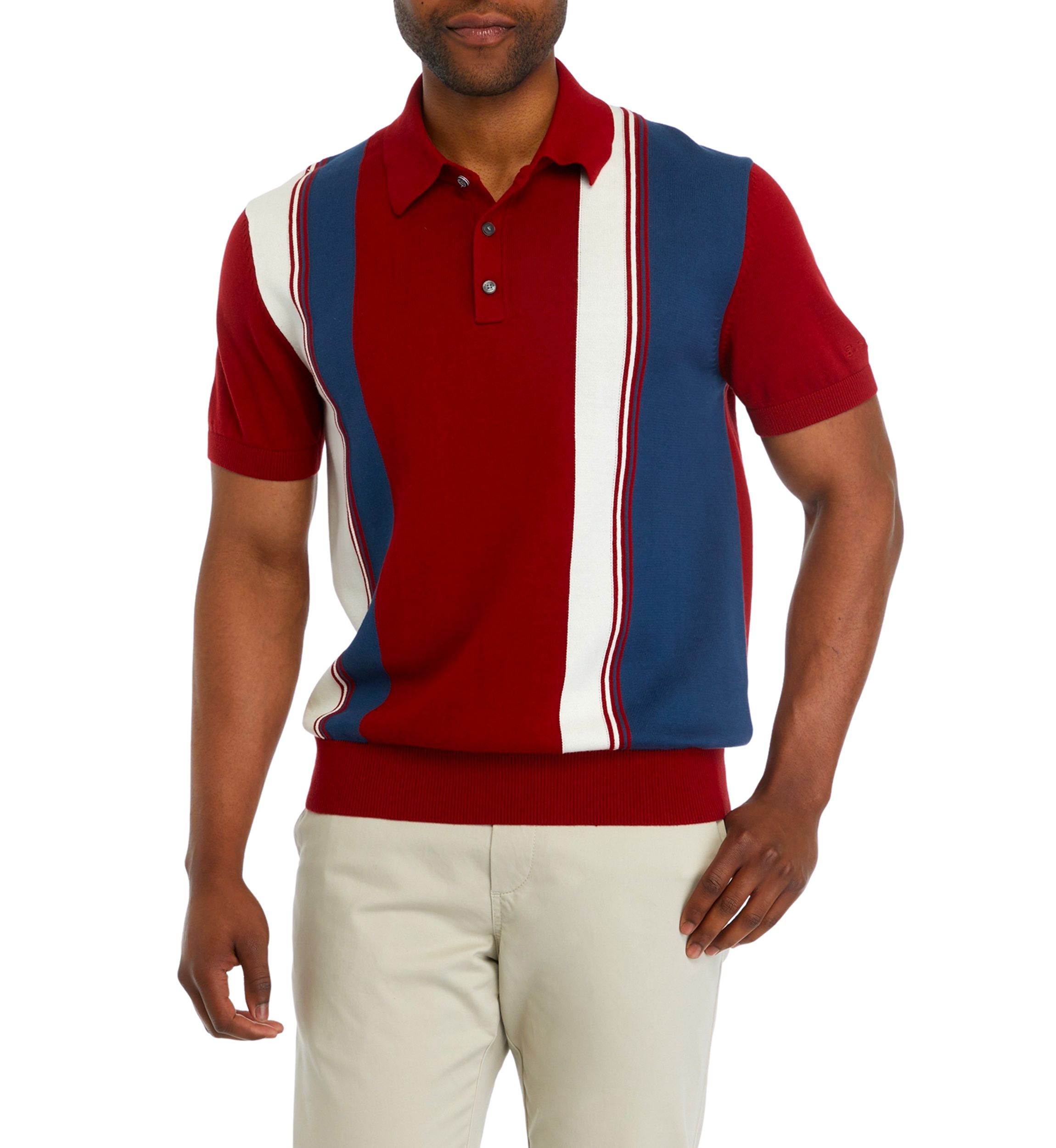 Short Sleeve Color Block Polo Shirt 