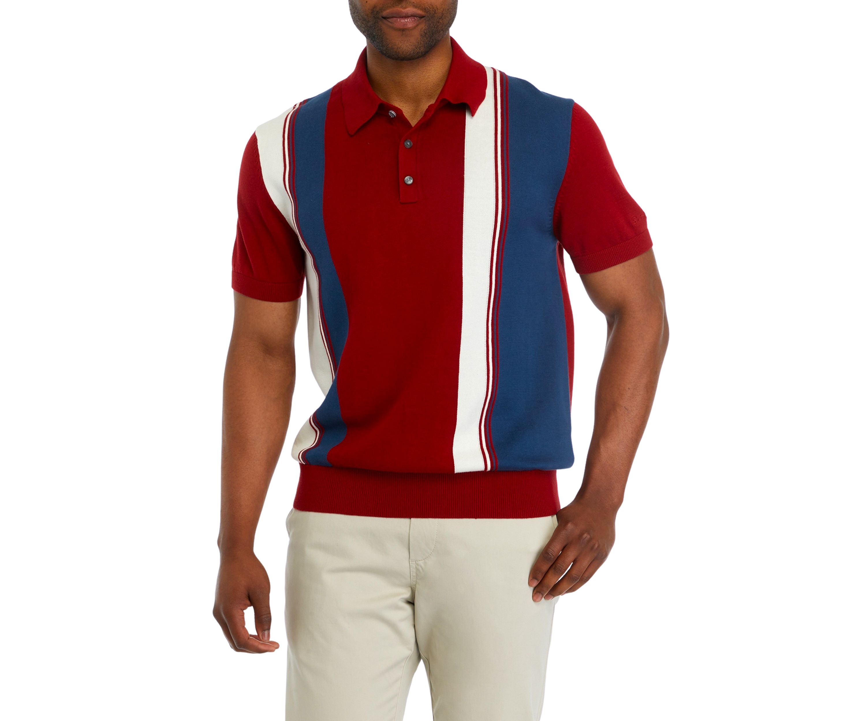 Short Sleeve Color Block Polo Shirt 