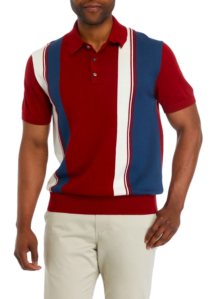 Short Sleeve Color Block Polo Shirt 