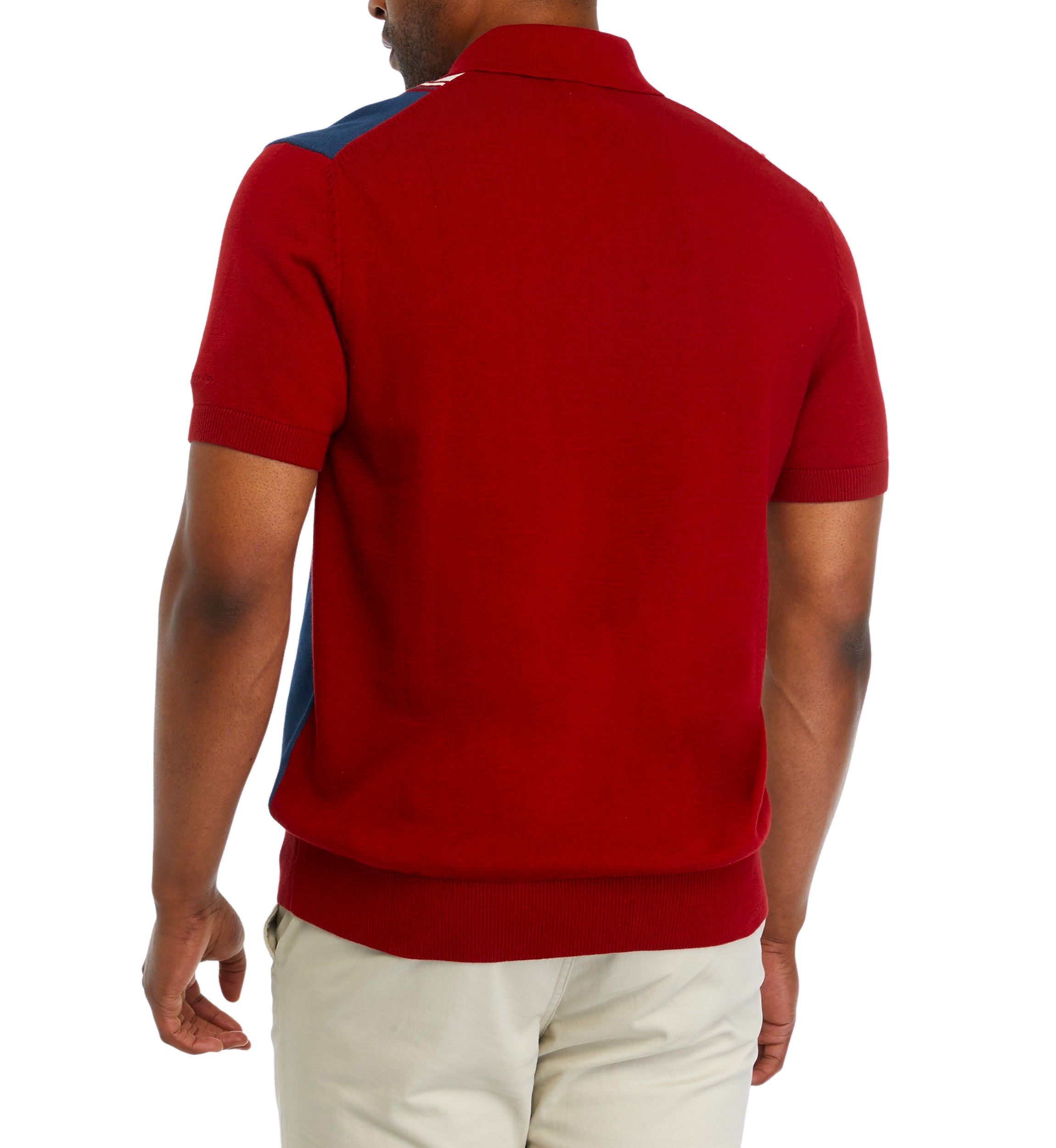 Short Sleeve Color Block Polo Shirt 