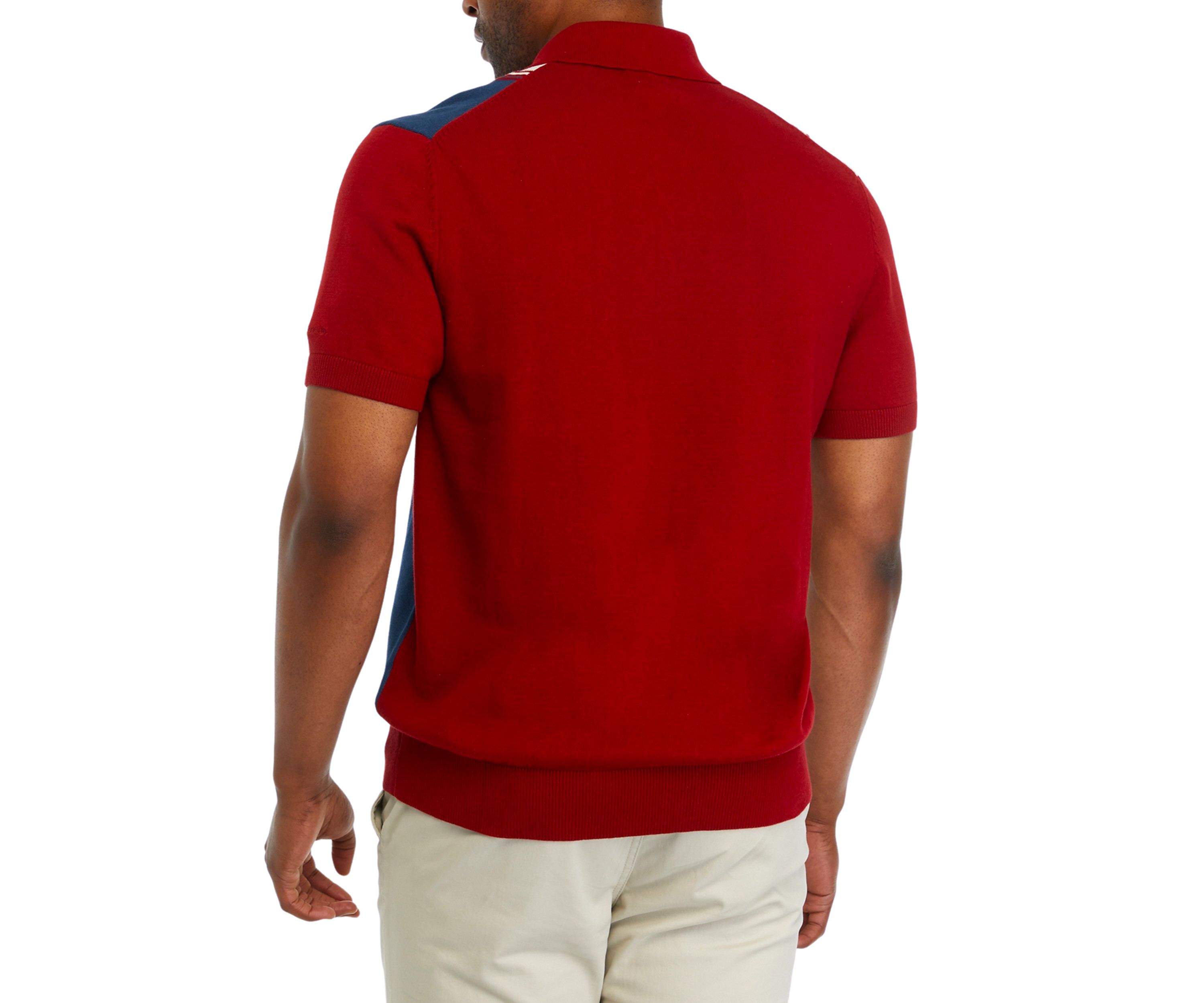 Short Sleeve Color Block Polo Shirt 