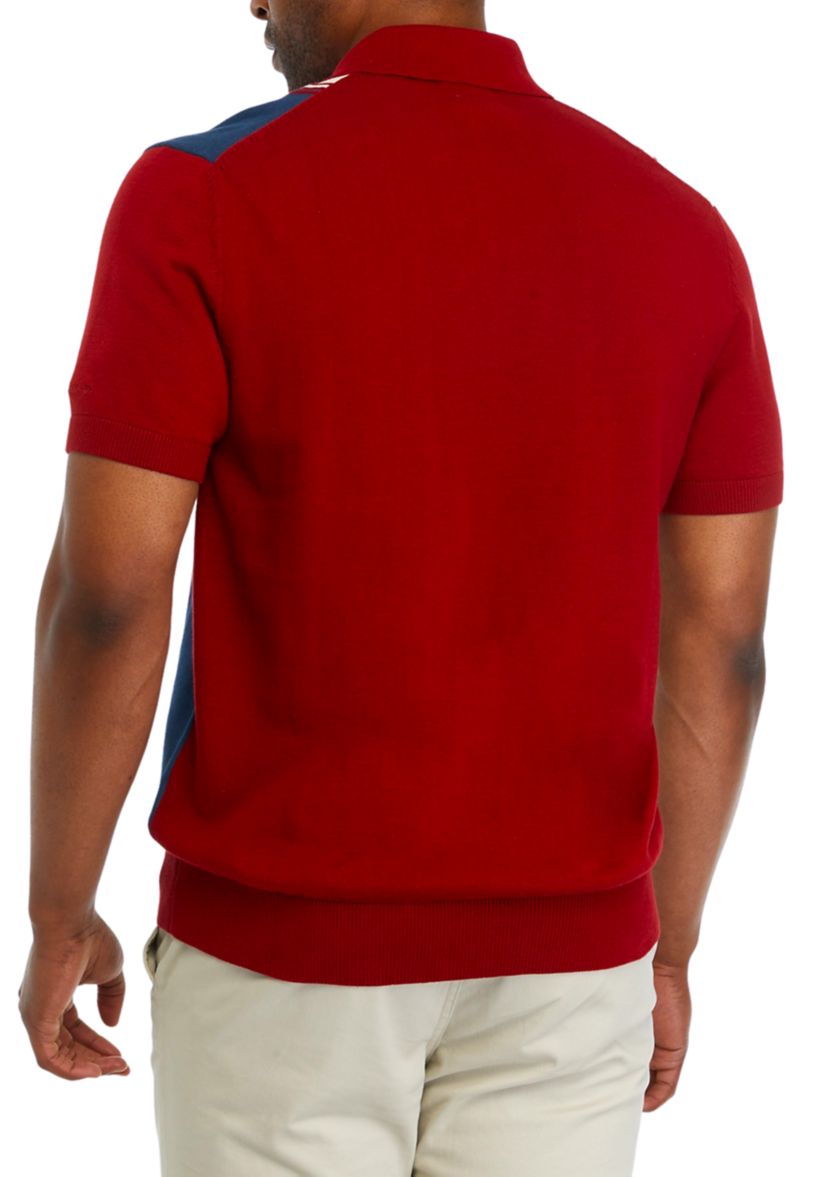 Short Sleeve Color Block Polo Shirt 