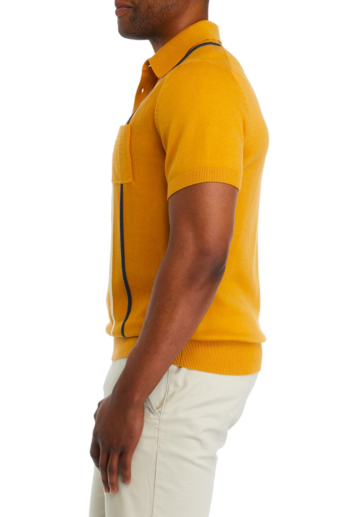 Mens Vertical Ottoman Stripe Polo Shirt 