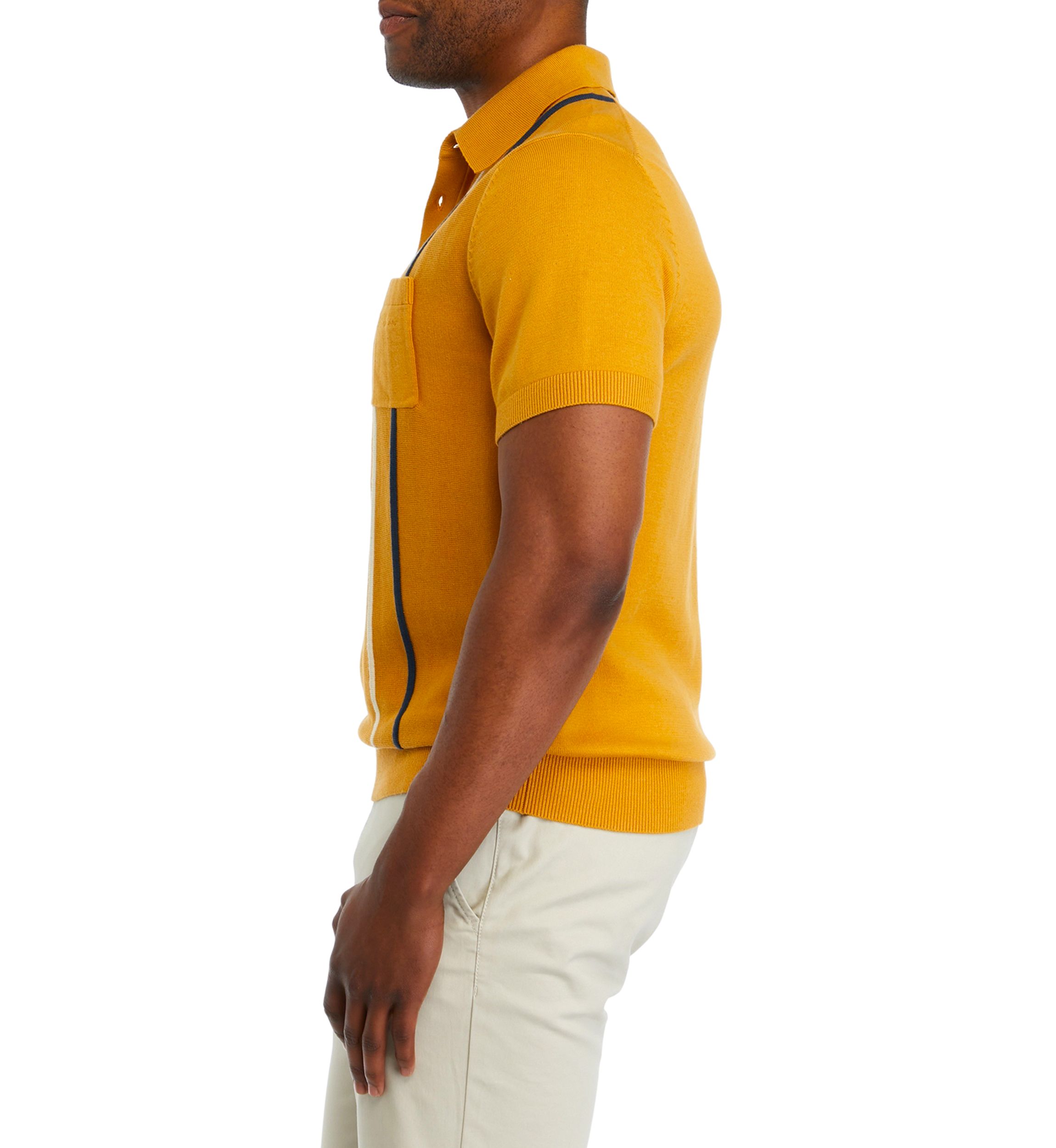 Mens Vertical Ottoman Stripe Polo Shirt 