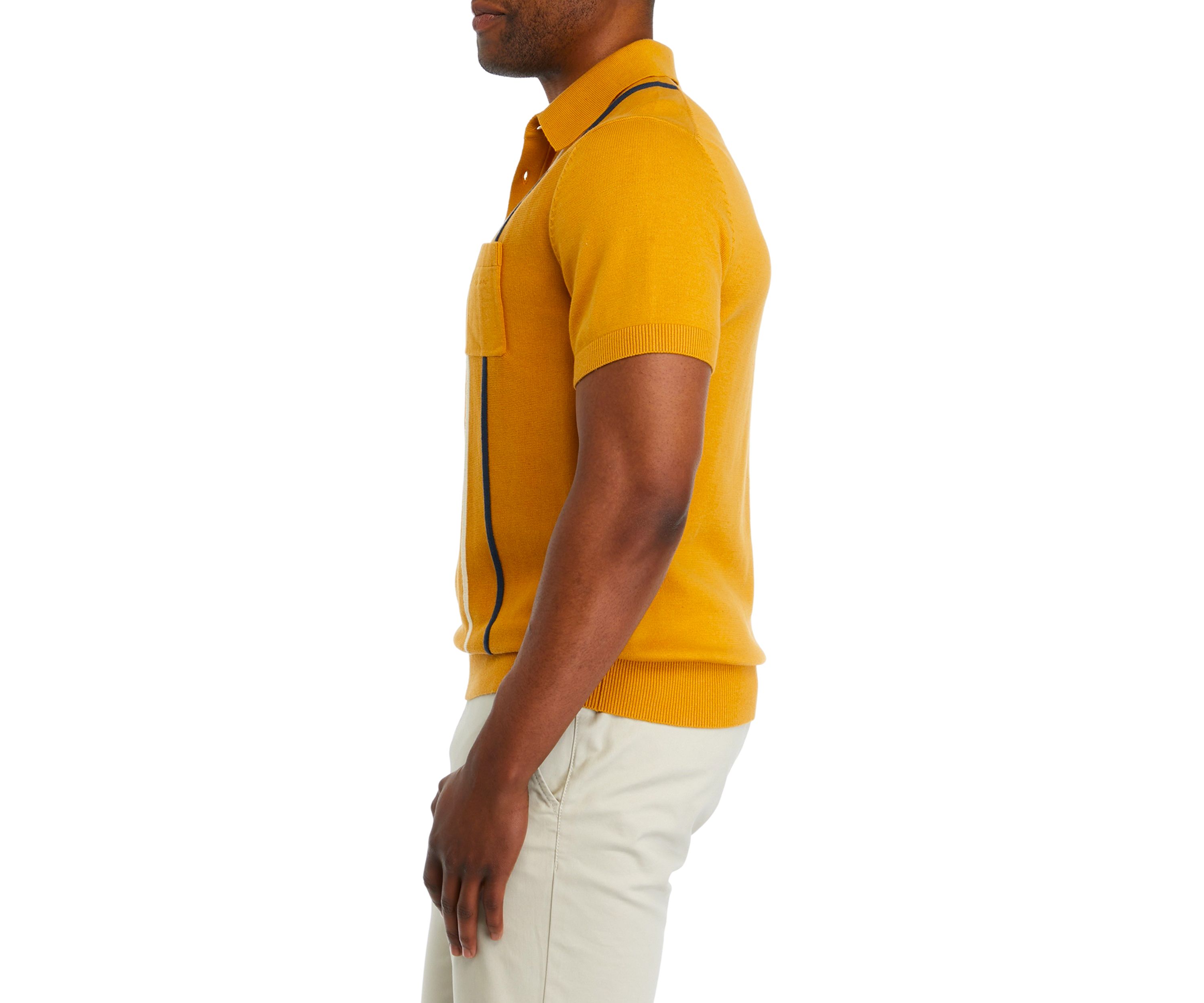 Mens Vertical Ottoman Stripe Polo Shirt 