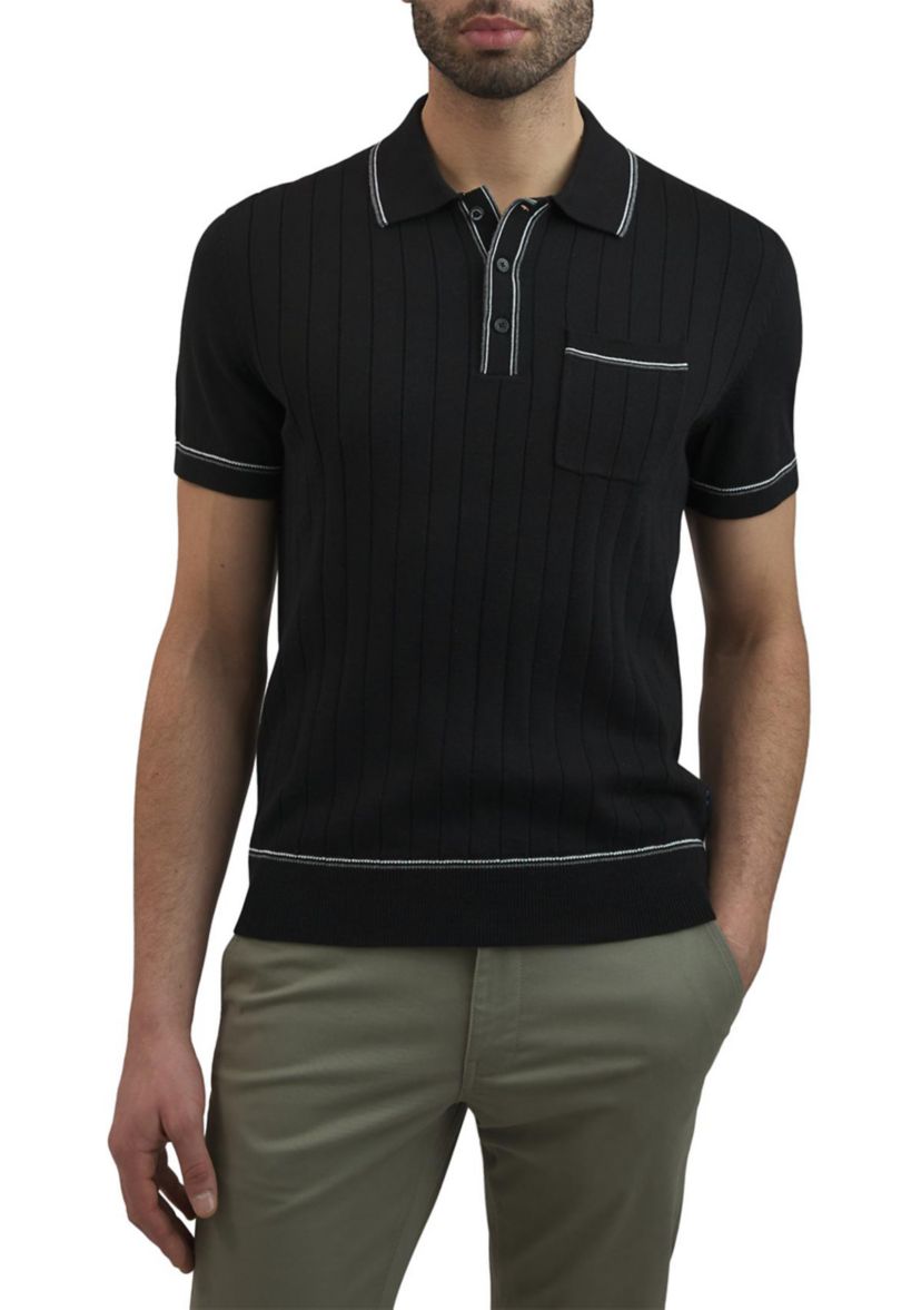 Mens Drop Needle Pocket Polo Shirt