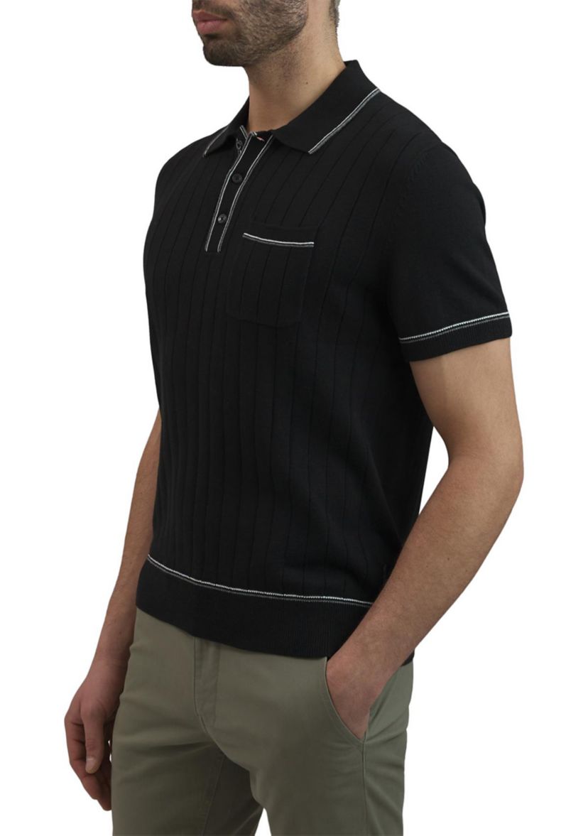 Mens Drop Needle Pocket Polo Shirt