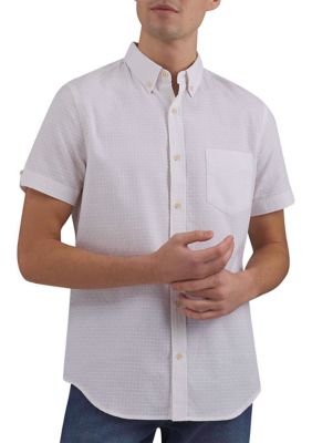 Ben Sherman Men's Neats Printed Dobby Button Down Shirt, Small