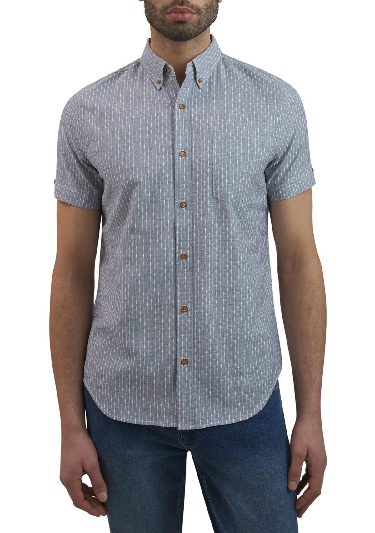 Mens Neats Printed Dobby Button Down Shirt