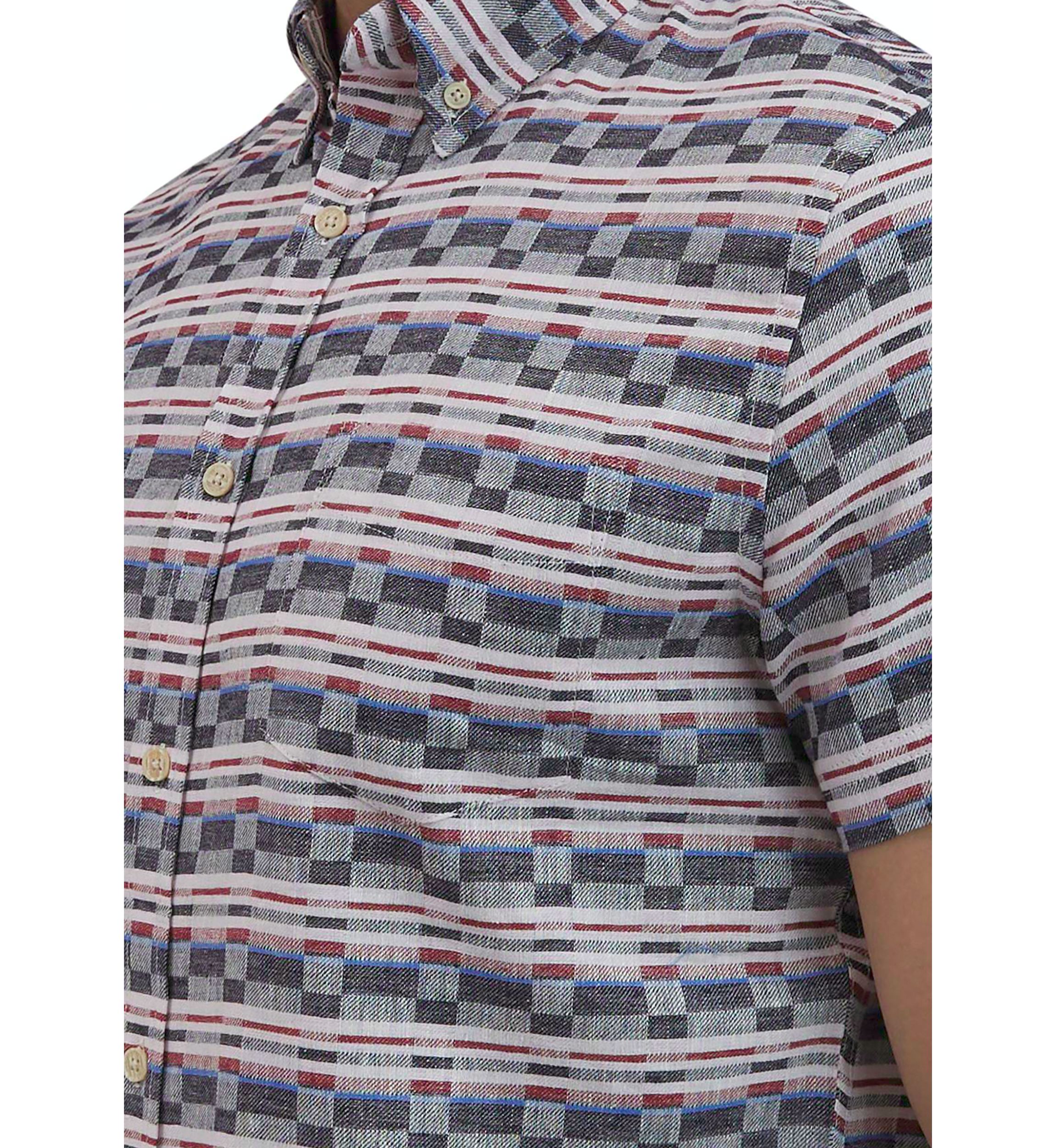 Mens Check Twill Button Down Shirt