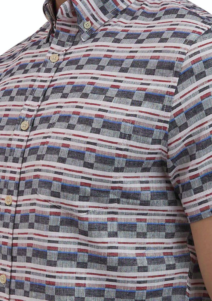 Mens Check Twill Button Down Shirt