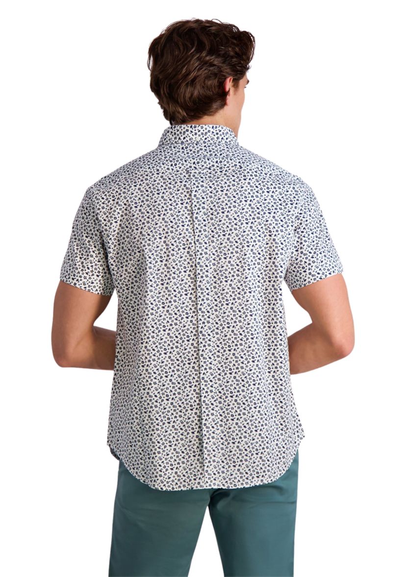Mens Mini Floral Printed Button Down Shirt