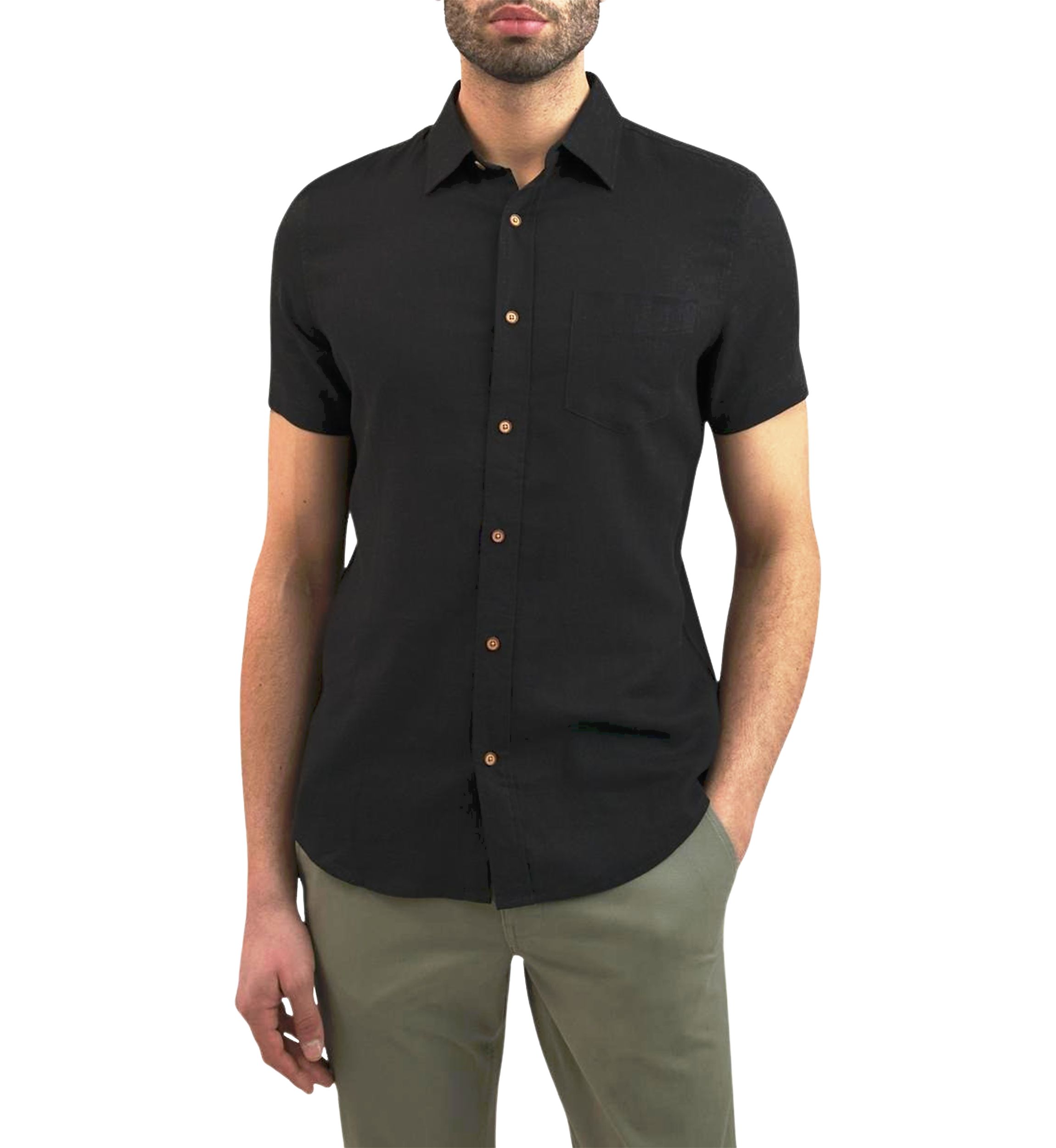 men's black dress shirt Black Crystal Dress Shirt