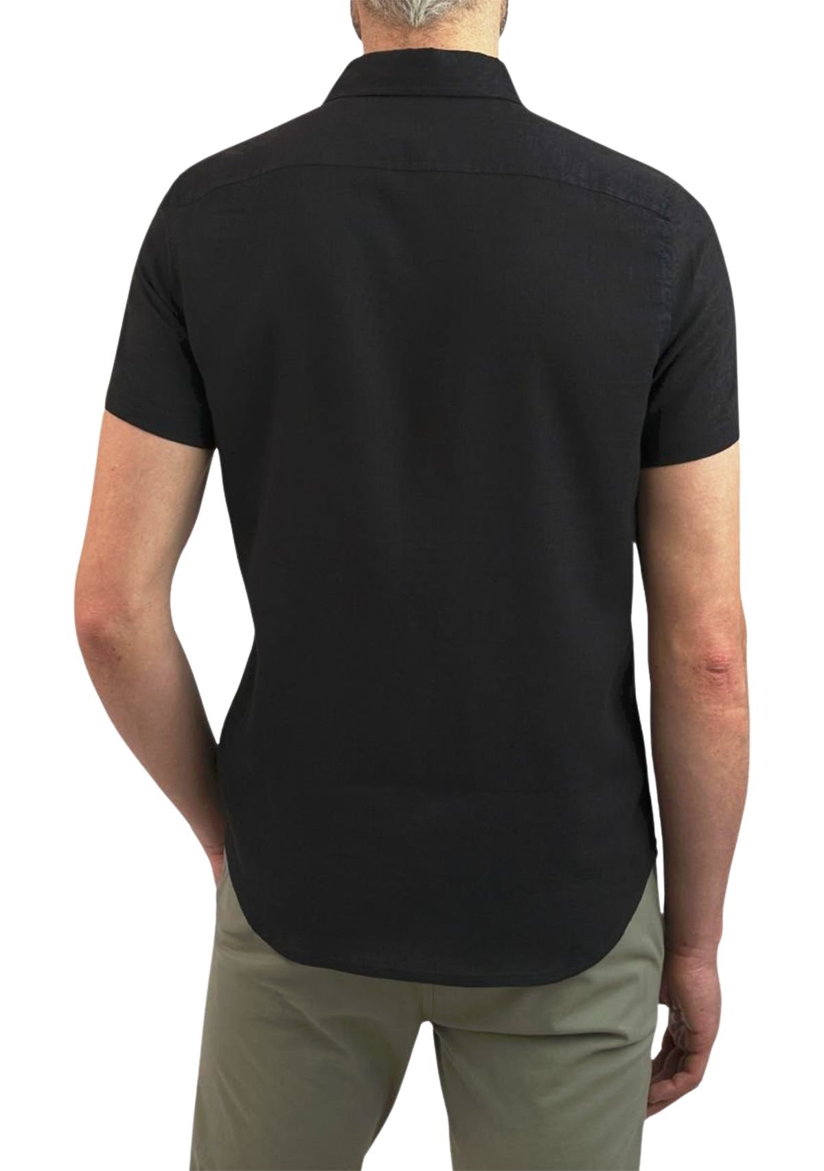 Mens Solid Linen Button Down Shirt