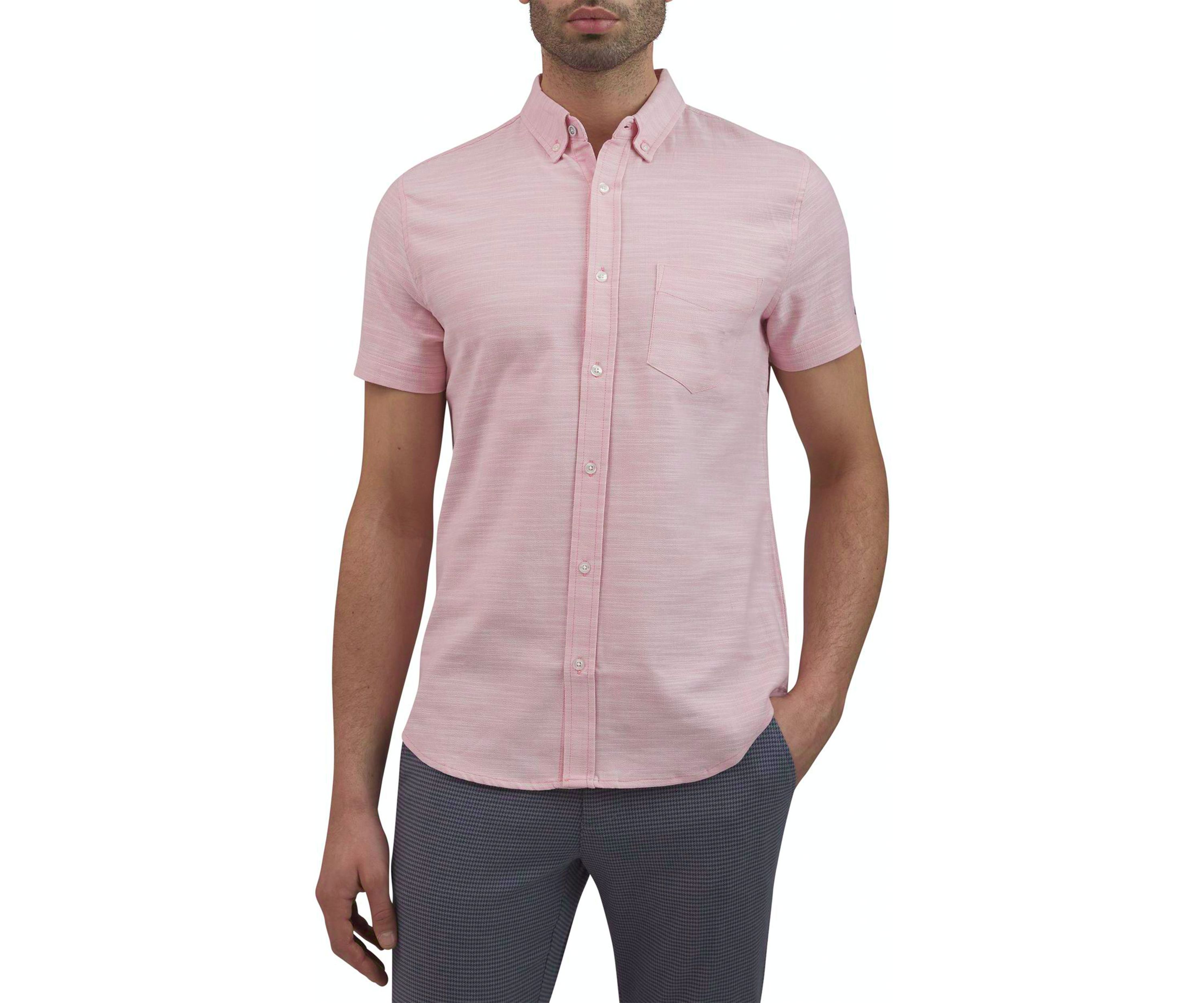 Mens Short Sleeve Slub Twill Shirt