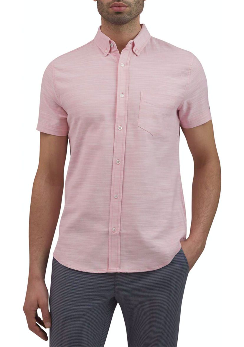 Mens Short Sleeve Slub Twill Shirt