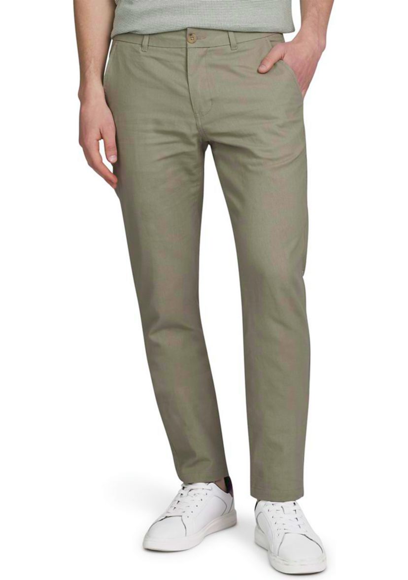 Mens Linen Cotton Flat Front Pants
