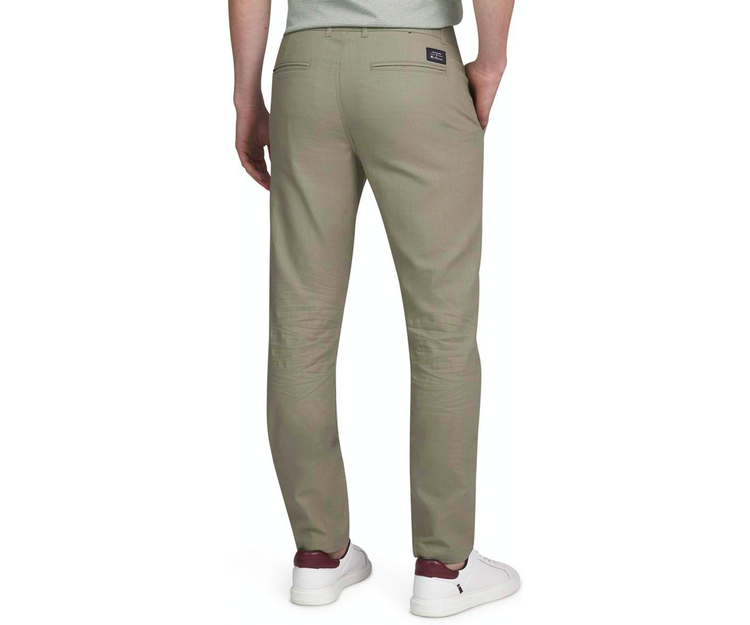 Mens Linen Cotton Flat Front Pants