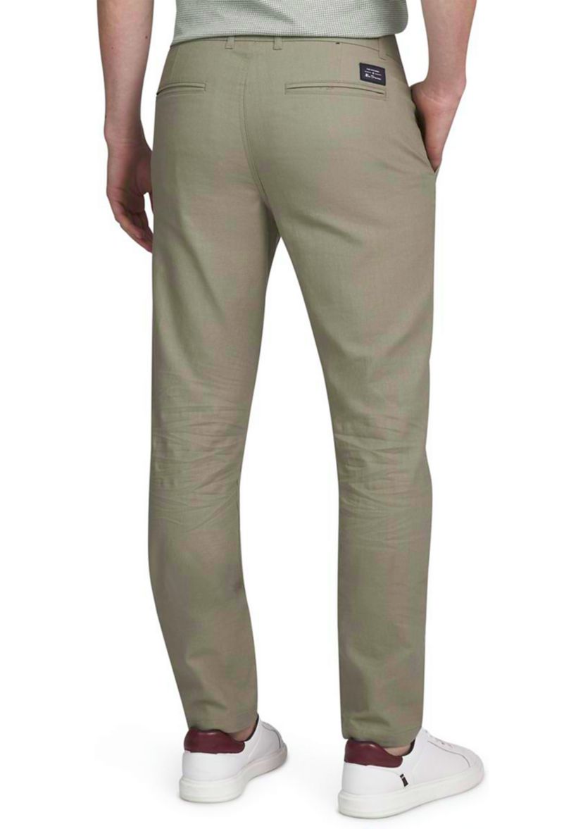 Mens Linen Cotton Flat Front Pants