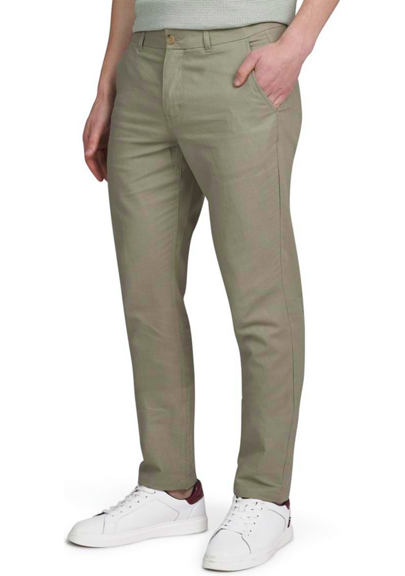 Mens Linen Cotton Flat Front Pants