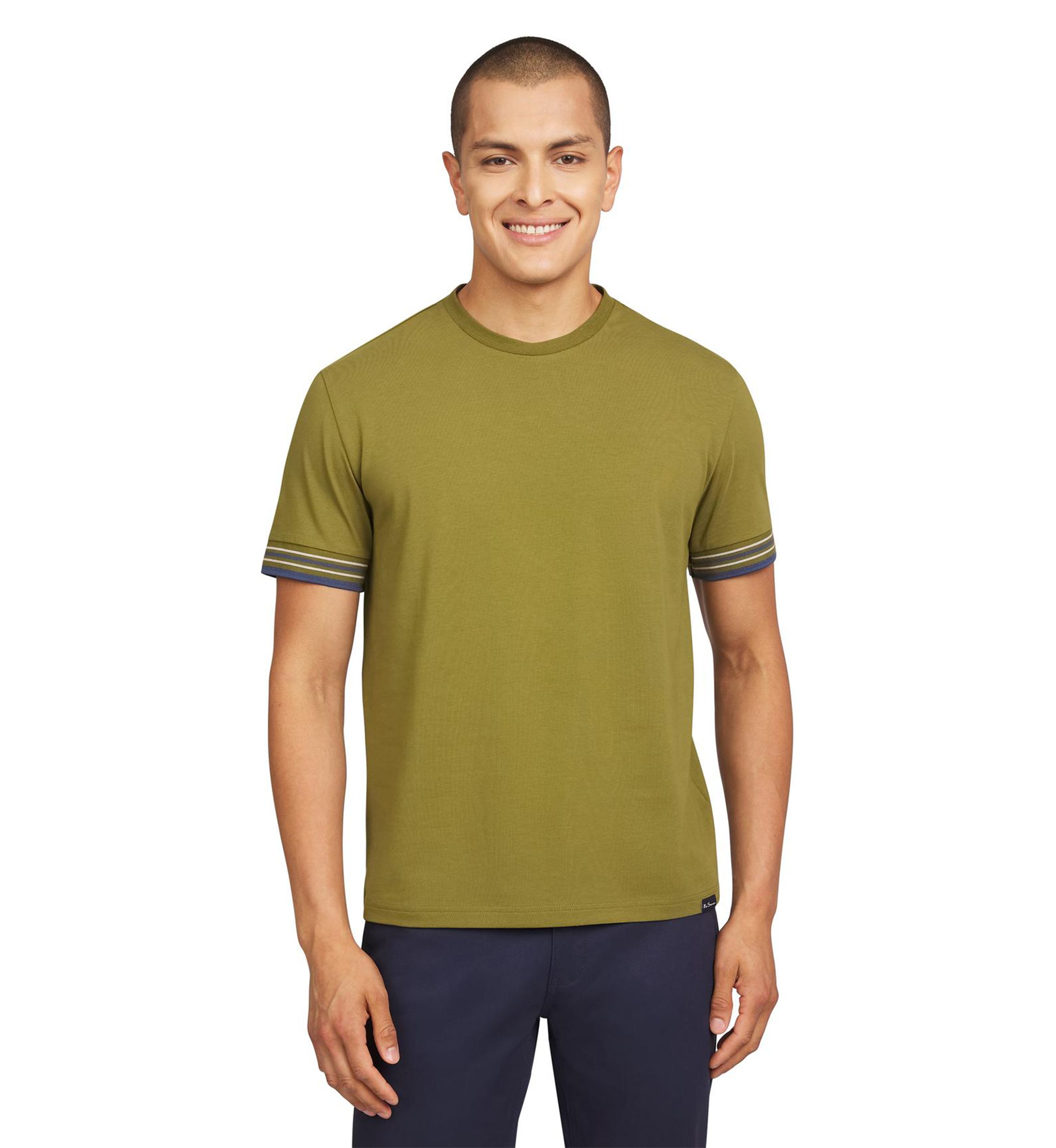 Mens Collegiate Ringer Crew Neck T-Shirt