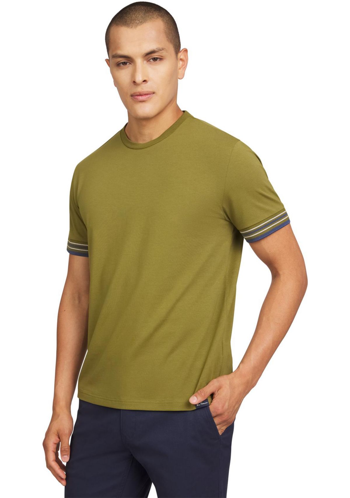 Mens Collegiate Ringer Crew Neck T-Shirt