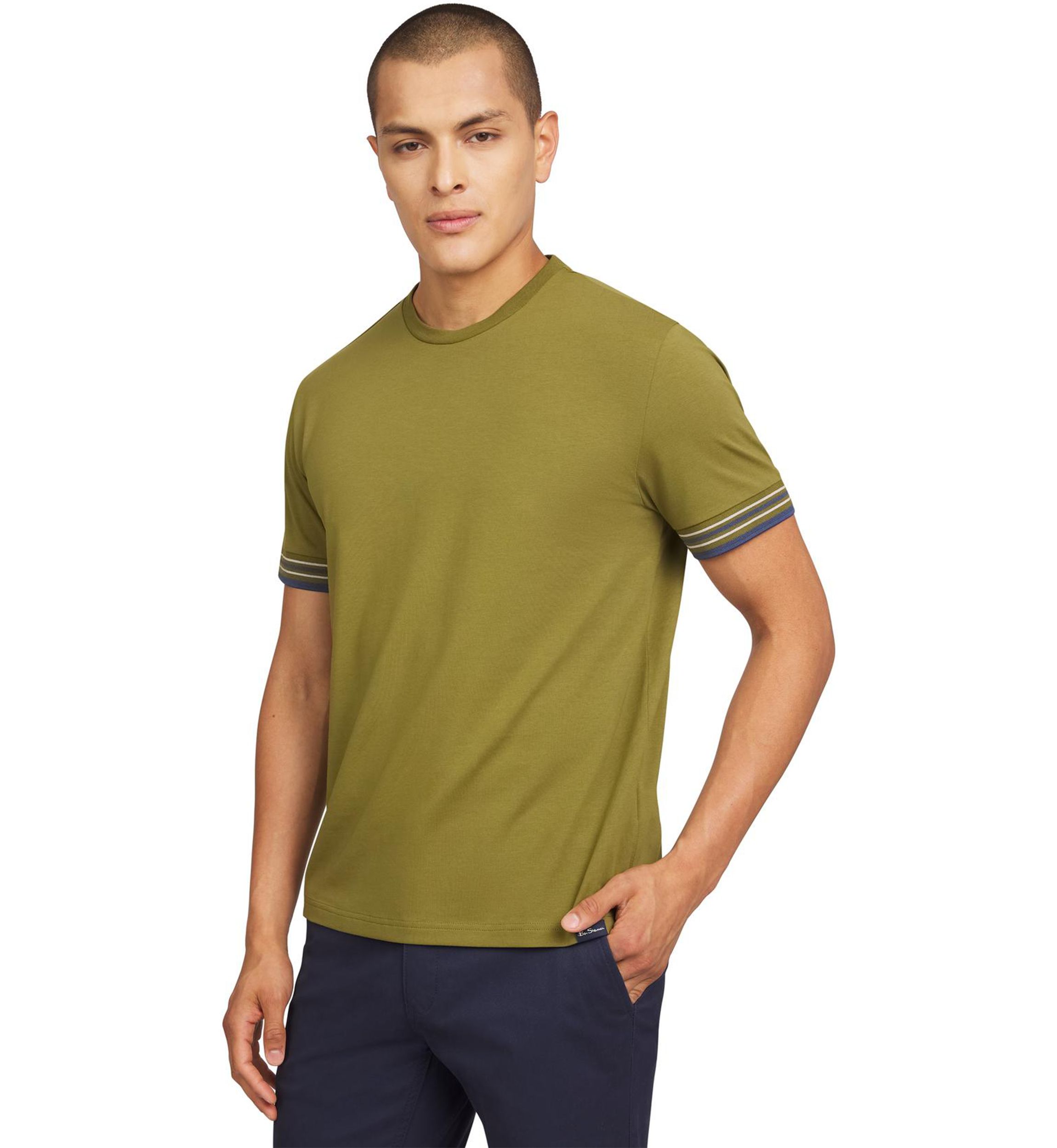 Mens Collegiate Ringer Crew Neck T-Shirt