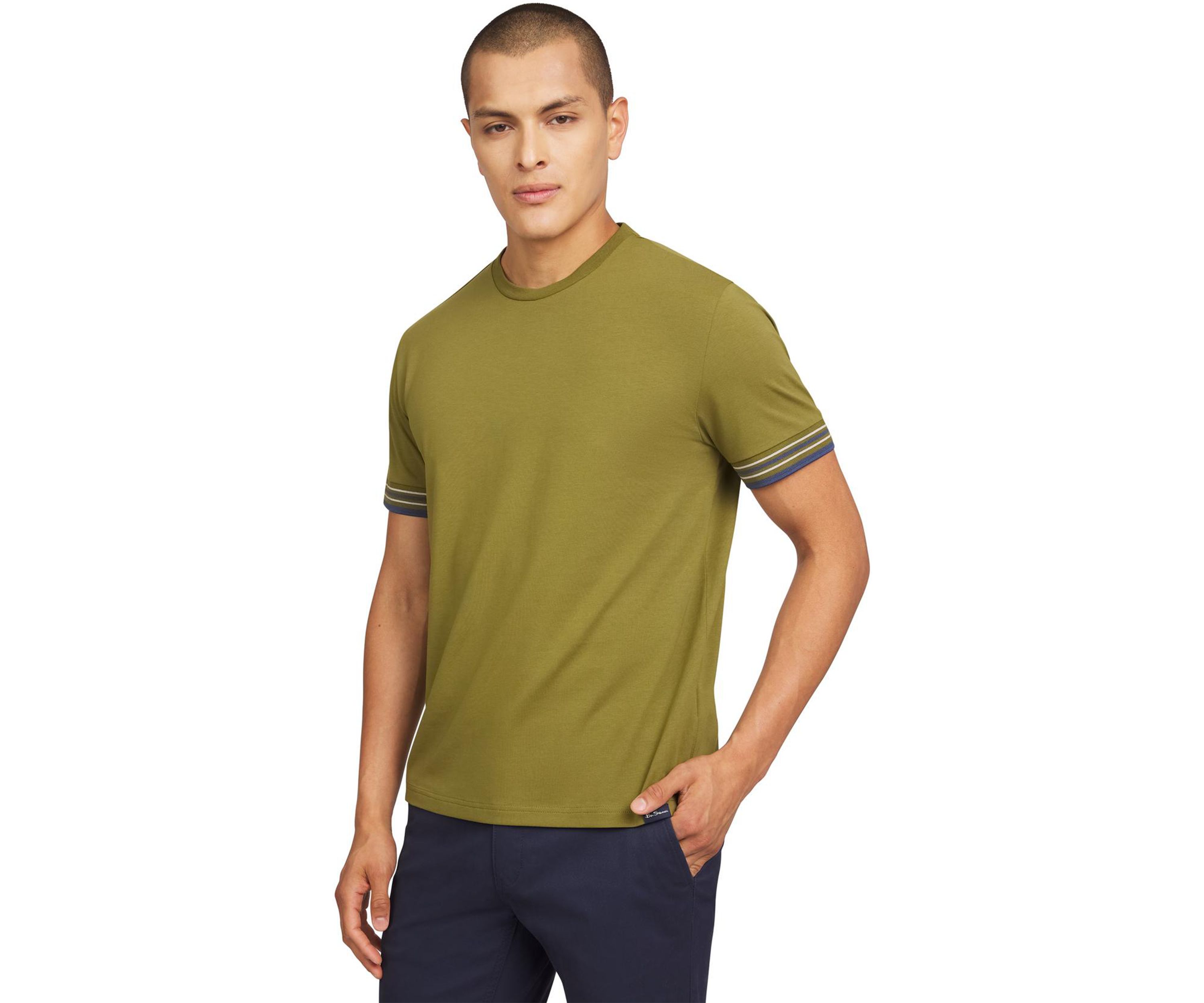 Mens Collegiate Ringer Crew Neck T-Shirt