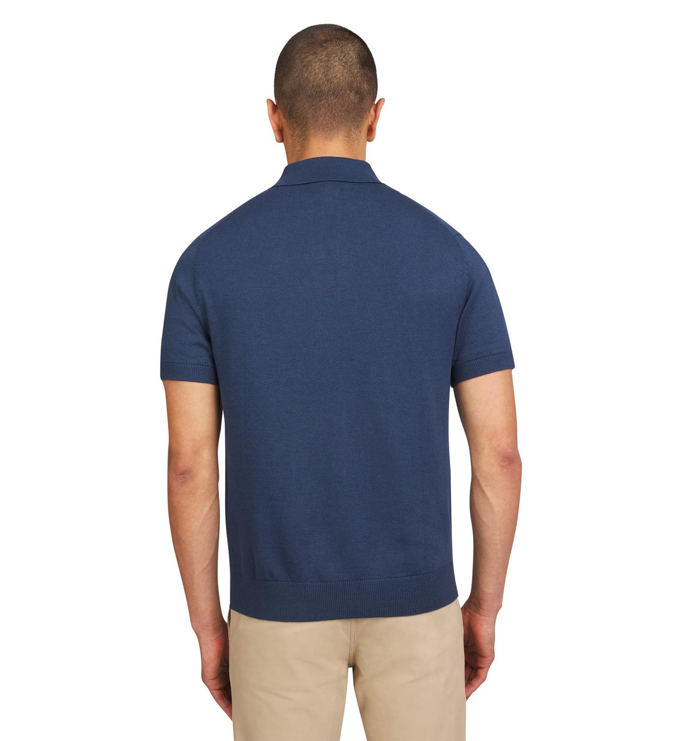 Mens Short Sleeve Vertical Ottoman Stripe Polo Shirt