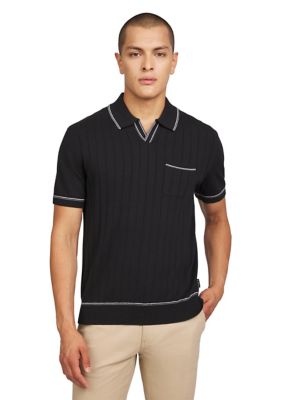 Ben Sherman Men's Short Sleeve Drop Needle Pocket Polo Shirt