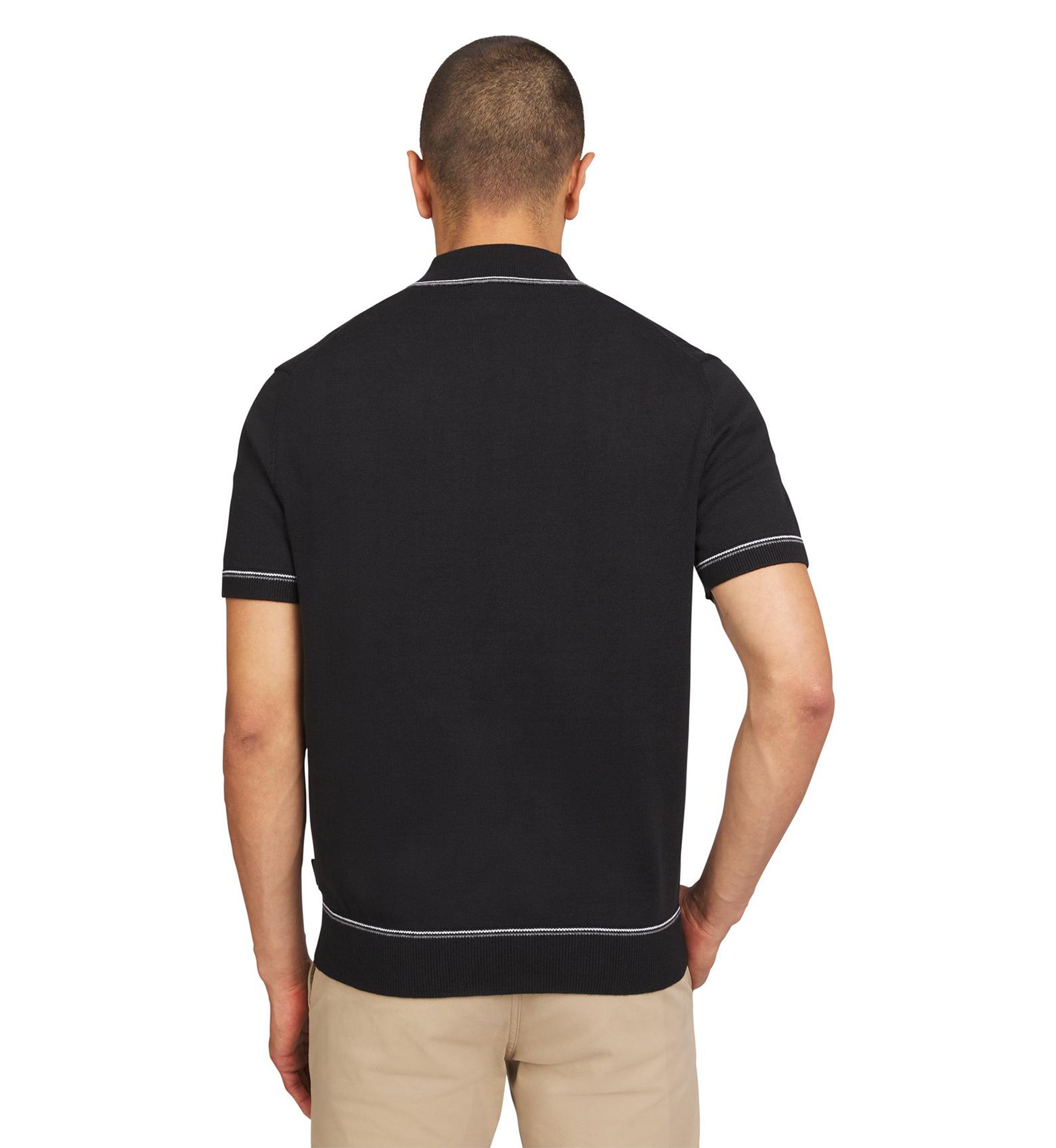 Mens Short Sleeve Drop Needle Pocket Polo Shirt