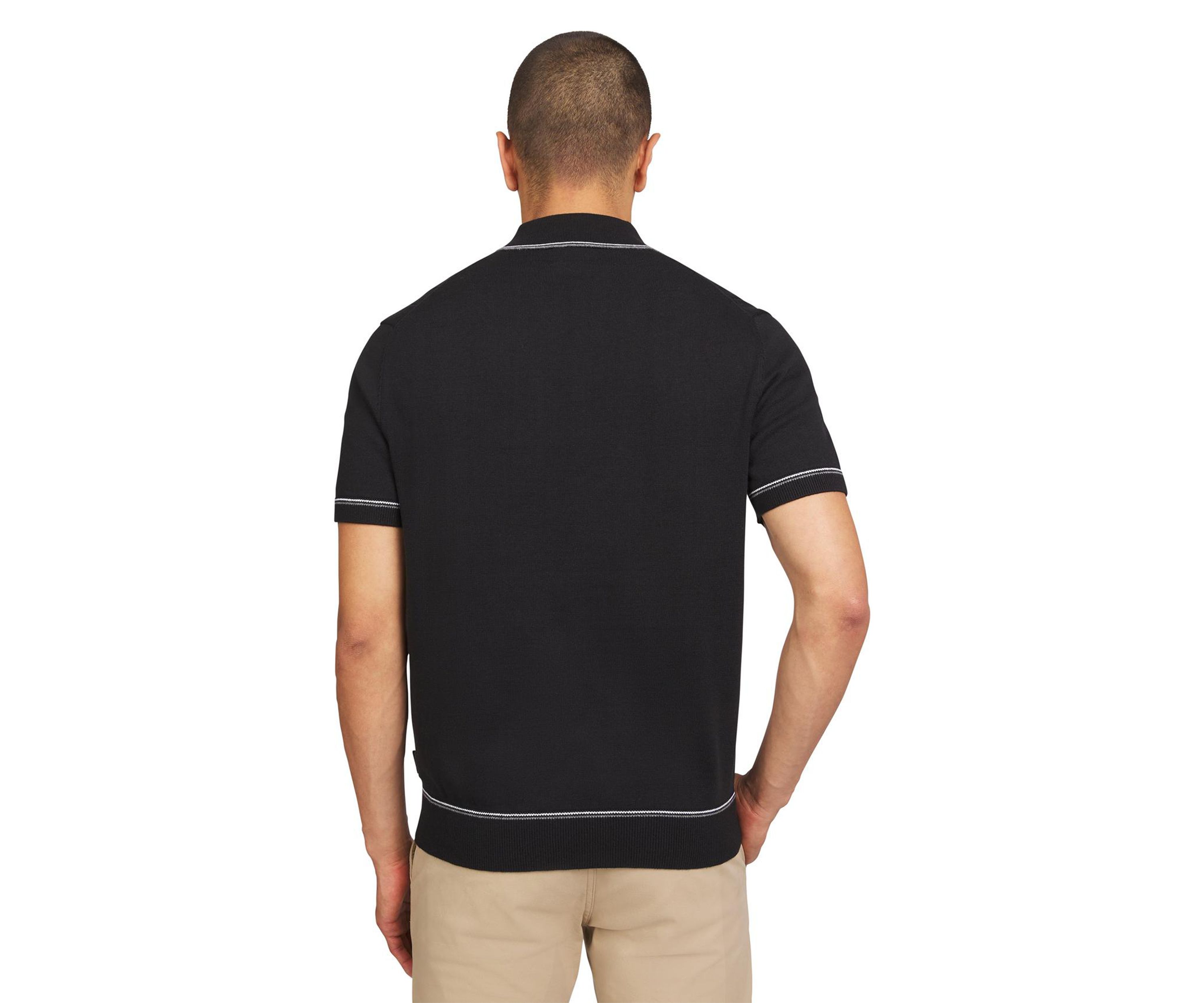 Mens Short Sleeve Drop Needle Pocket Polo Shirt
