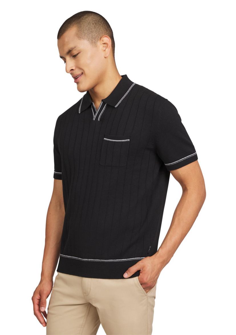 Mens Short Sleeve Drop Needle Pocket Polo Shirt