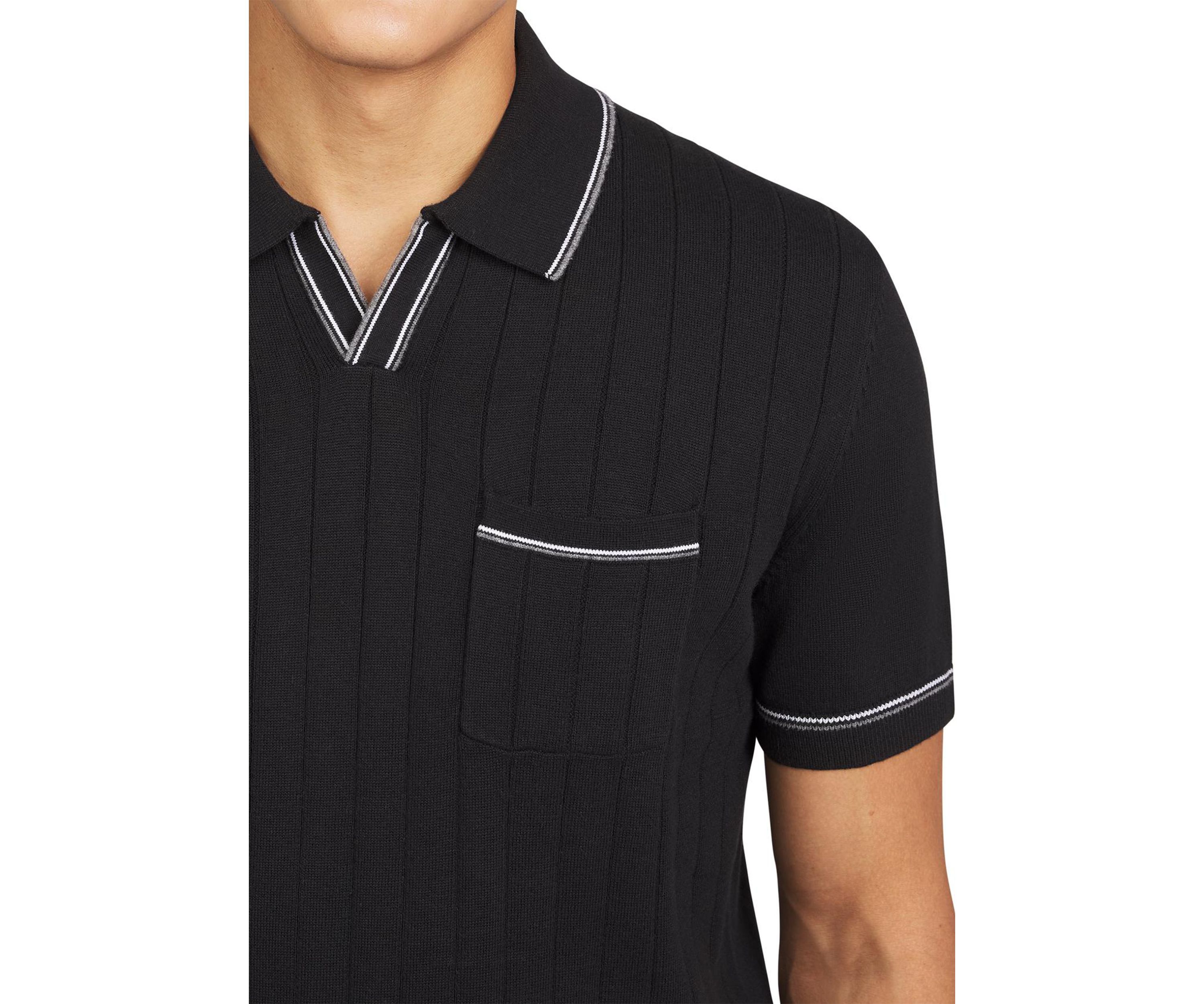 Mens Short Sleeve Drop Needle Pocket Polo Shirt