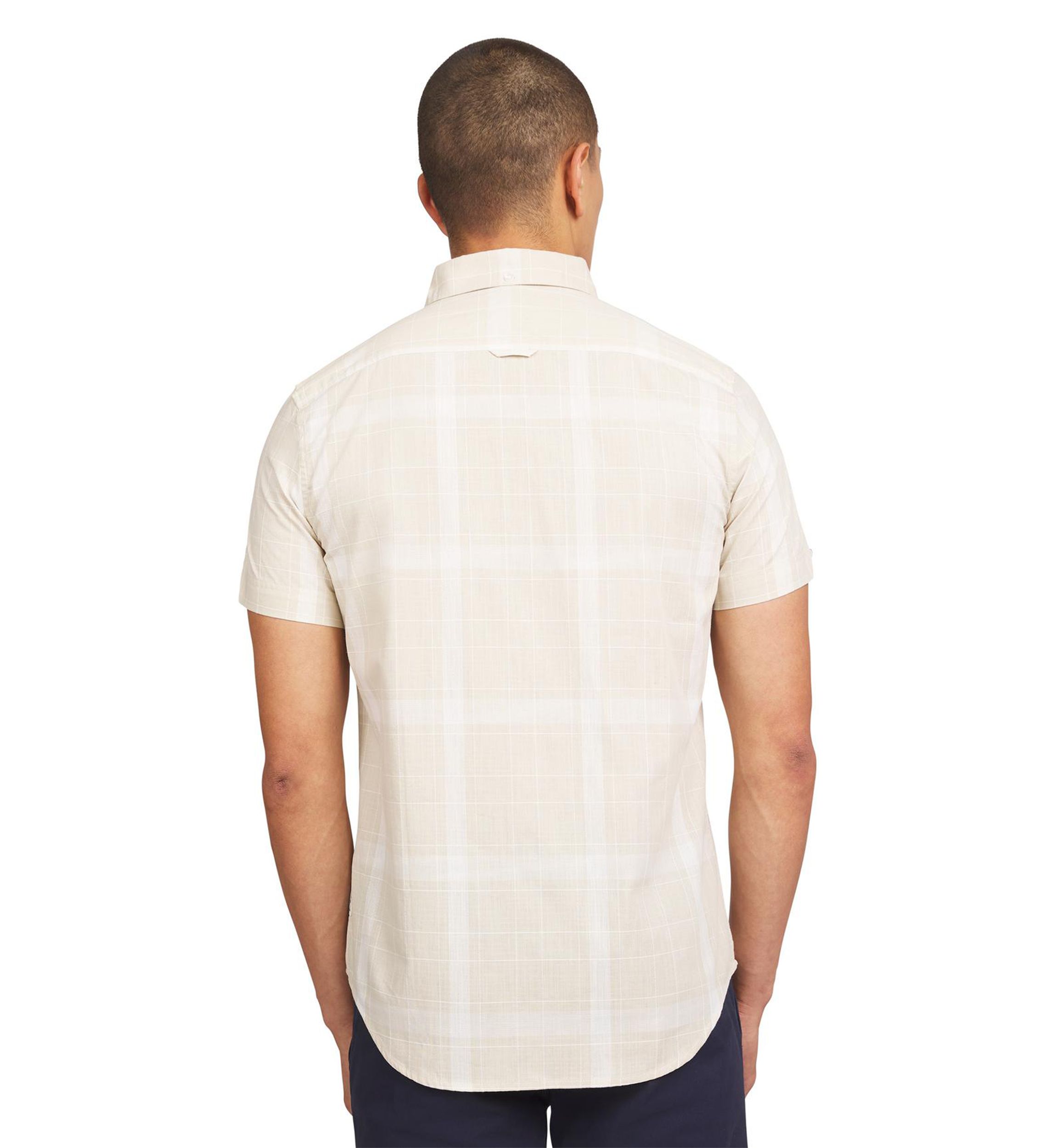 Mens Short Sleeve Float Grid Plaid Shirt