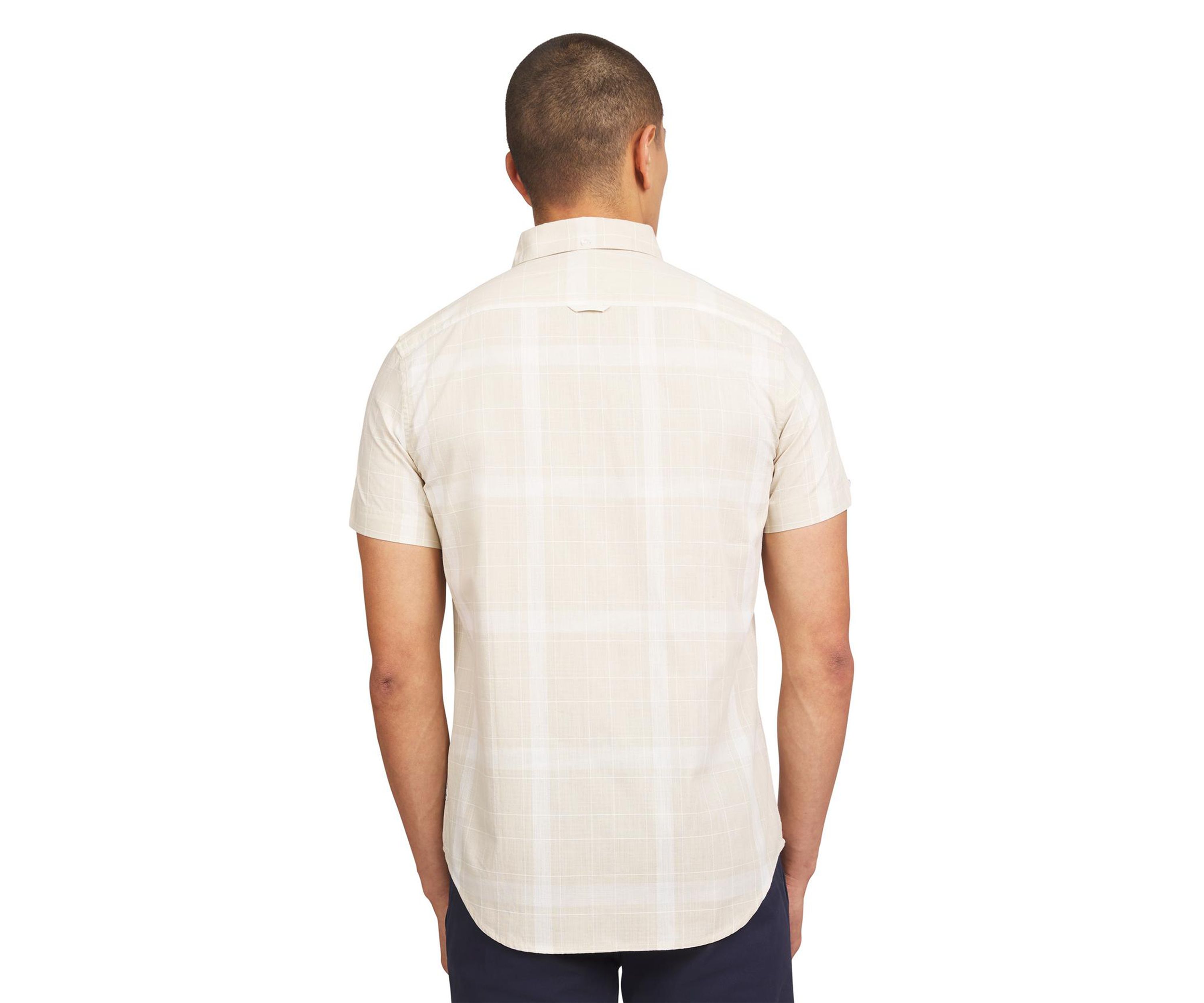 Mens Short Sleeve Float Grid Plaid Shirt