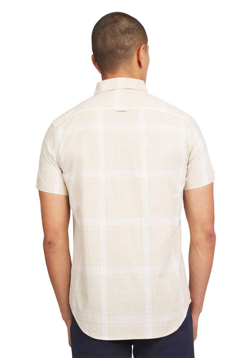 Mens Short Sleeve Float Grid Plaid Shirt